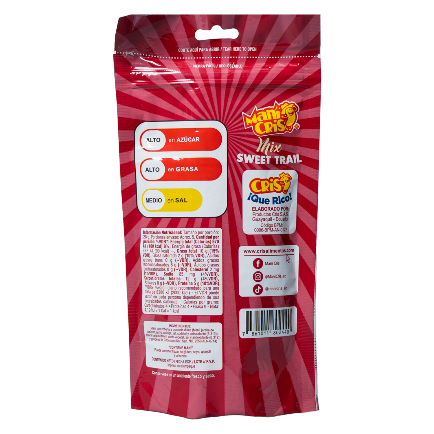 Maní Mix Sweet Trail MANÍ CRIS 140 G