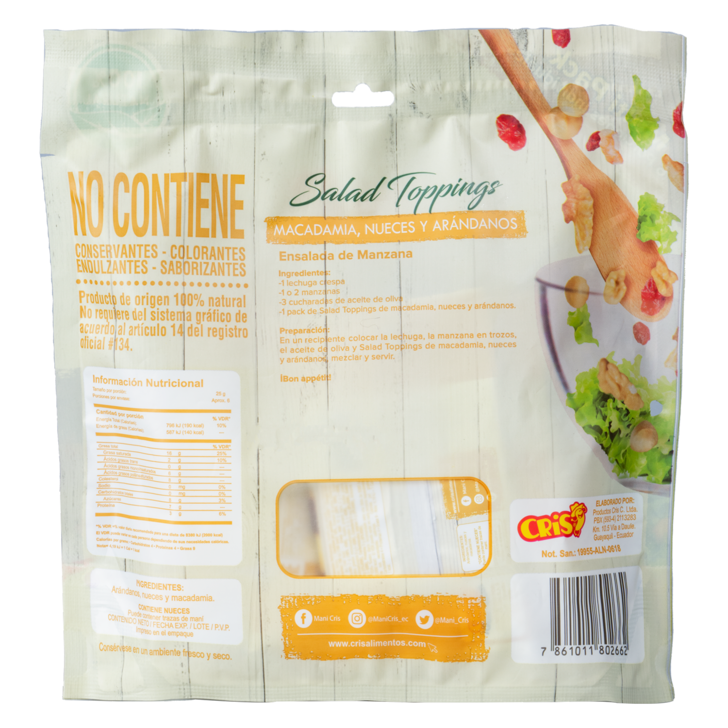 Toppings Salad Mix Arándano Nuez Y Macadamia MANÍ CRIS 150 g