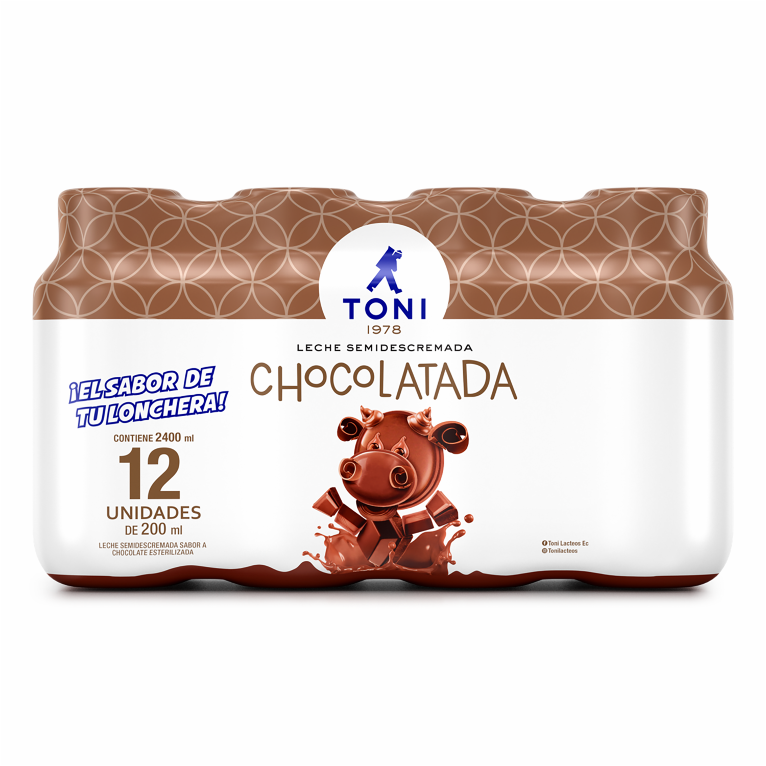 Leche Saborizada Chocolateada Pack TONI 12 X 200 Ml