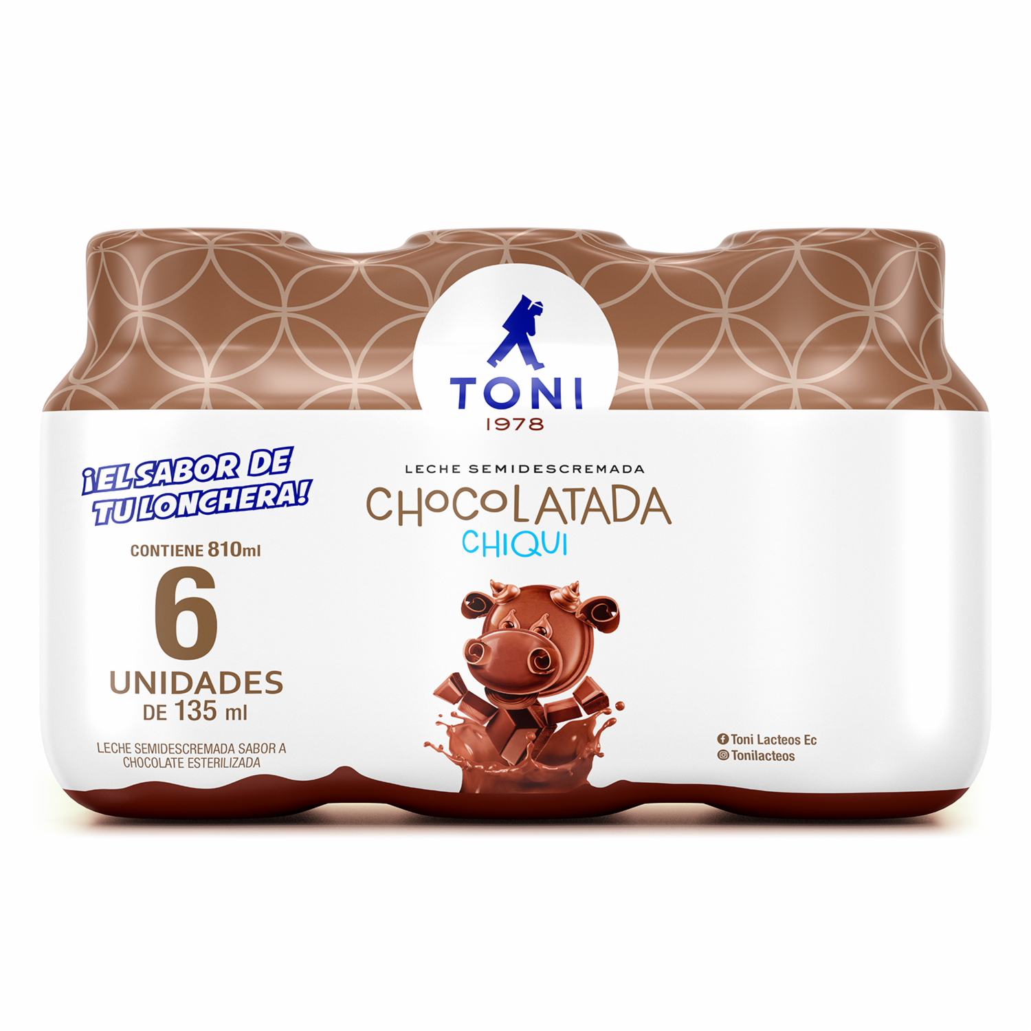 Leche Saborizada Chocolate TONI 6 X 135 Ml