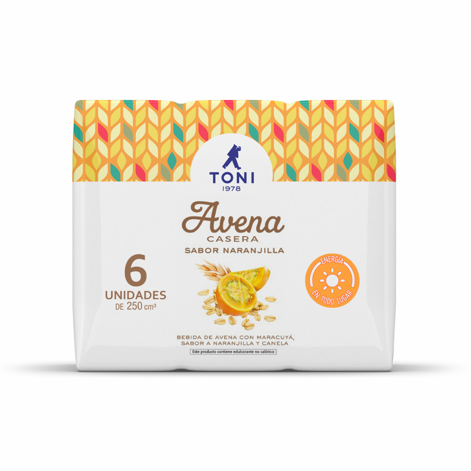 Bebida De Avena Sabor Naranjilla TONI 6 X 250 Ml