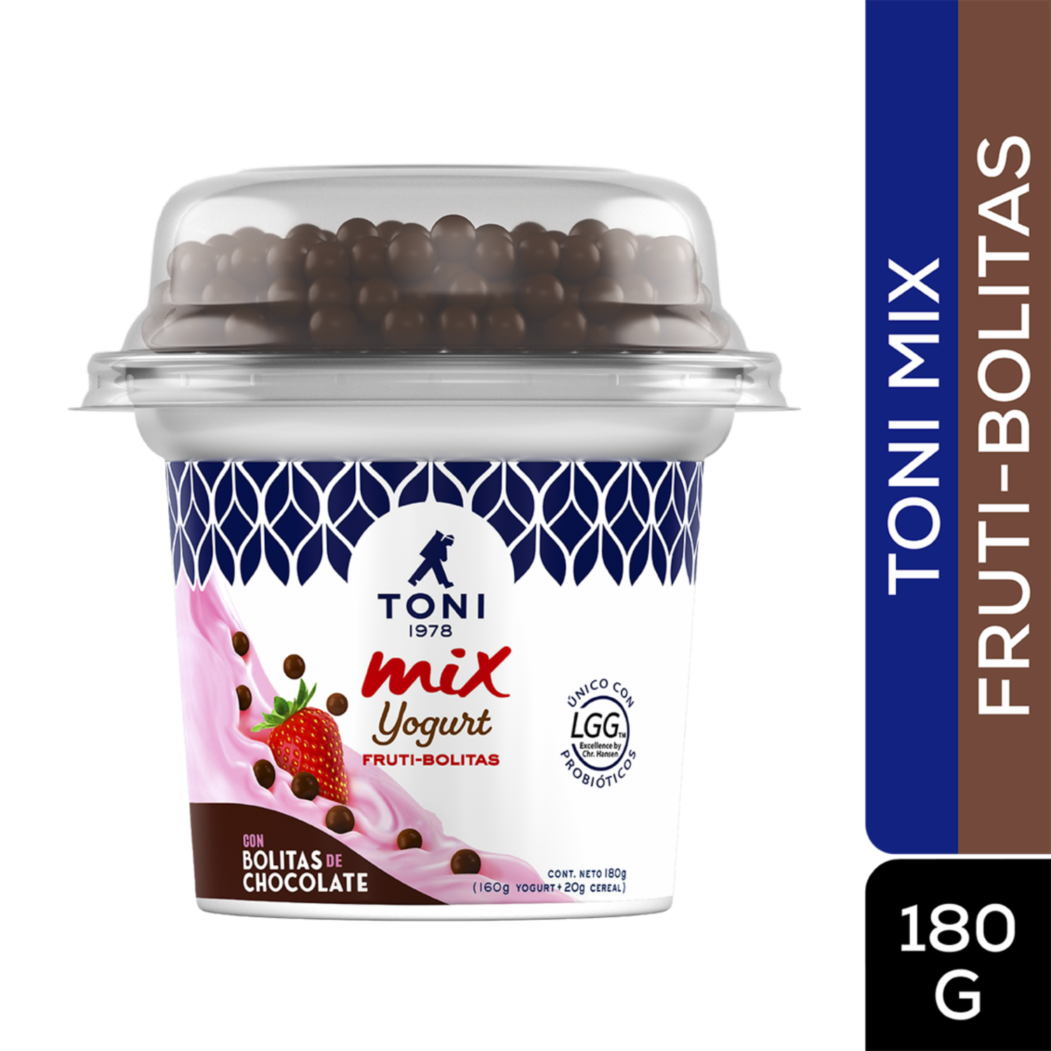 Yogurt Mix Frutilla Con Bolitas Chocolate TONI 180 G