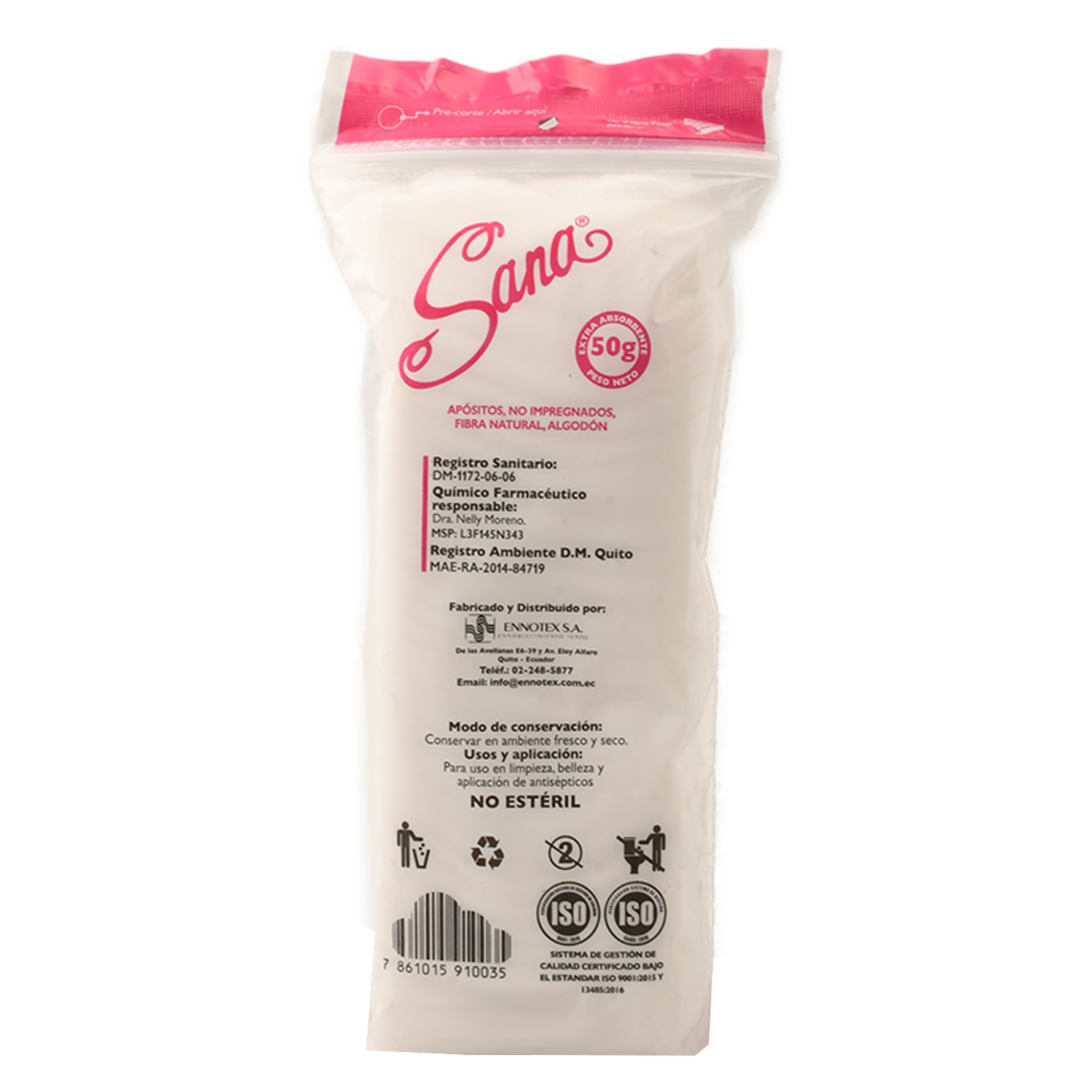 Algodón Hidrófilo SANA 50 G