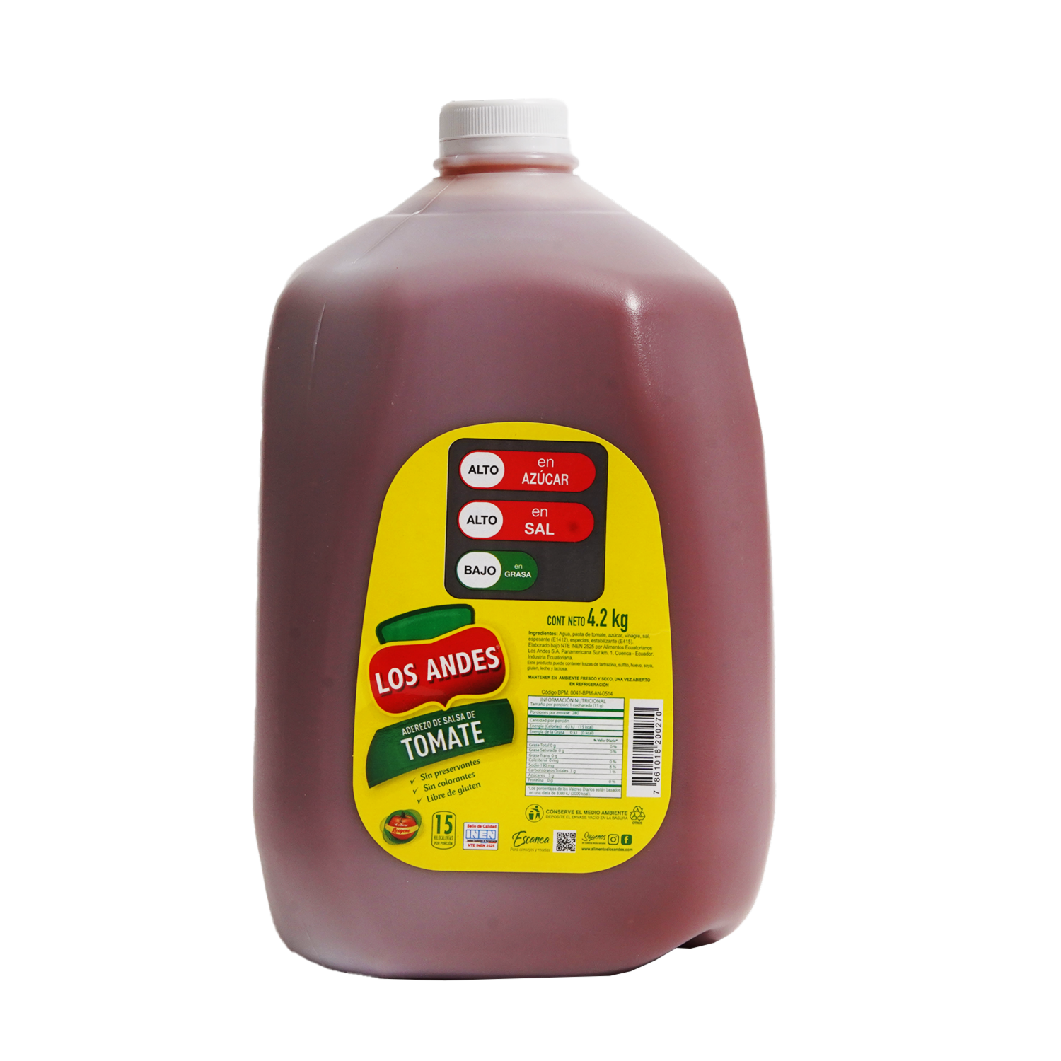 Salsa De Tomate Clásica LOS ANDES 4200 G