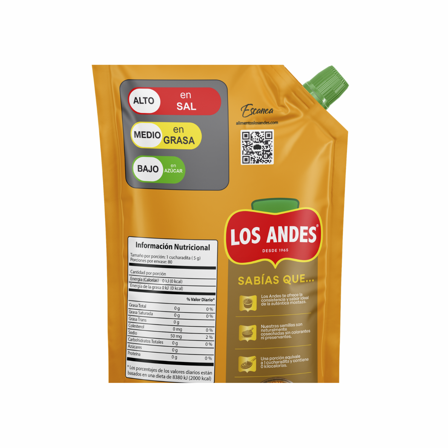 Mostaza Básica LOS ANDES DoyPack 400 G