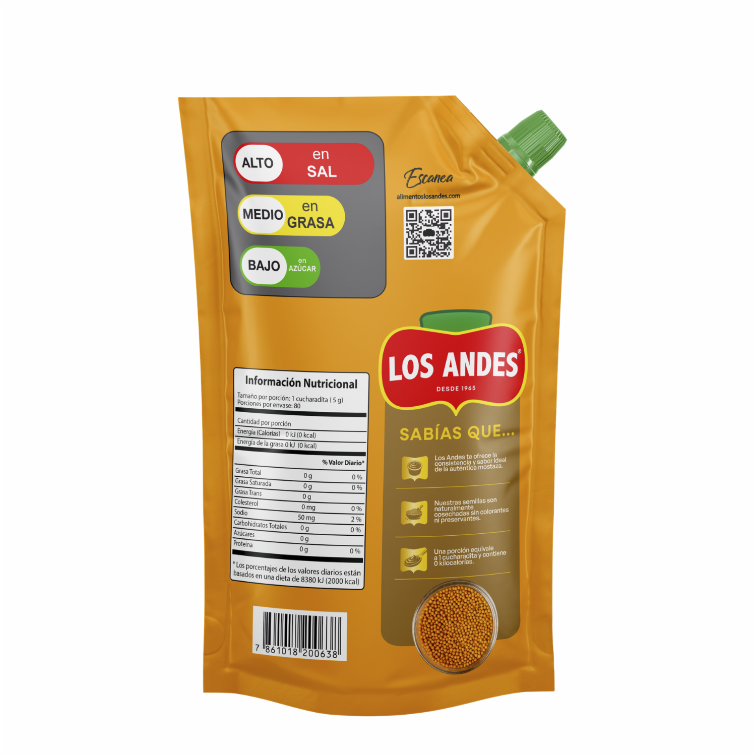 Mostaza Básica LOS ANDES DoyPack 400 G