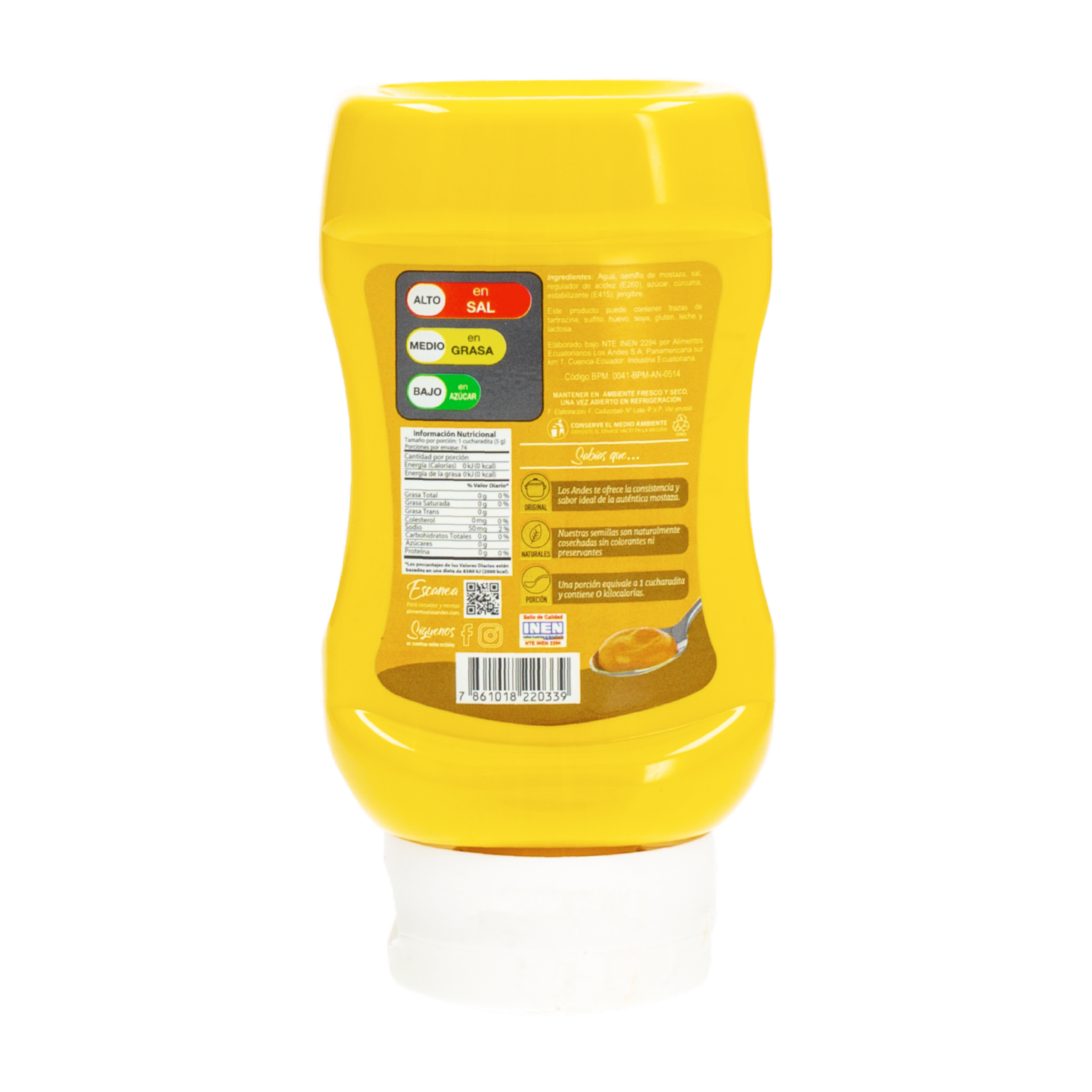 Mostaza Squeez LOS ANDES 370 G