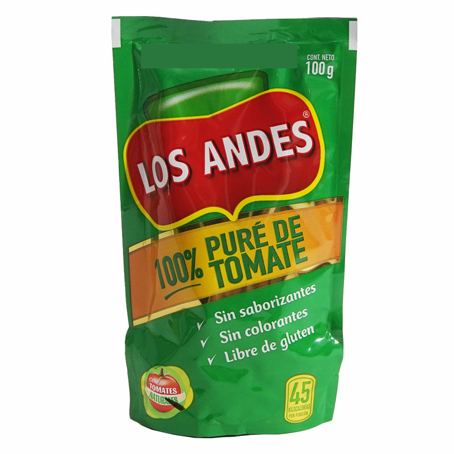 Pure De Tomate Sin Preservantes LOS ANDES 100 G