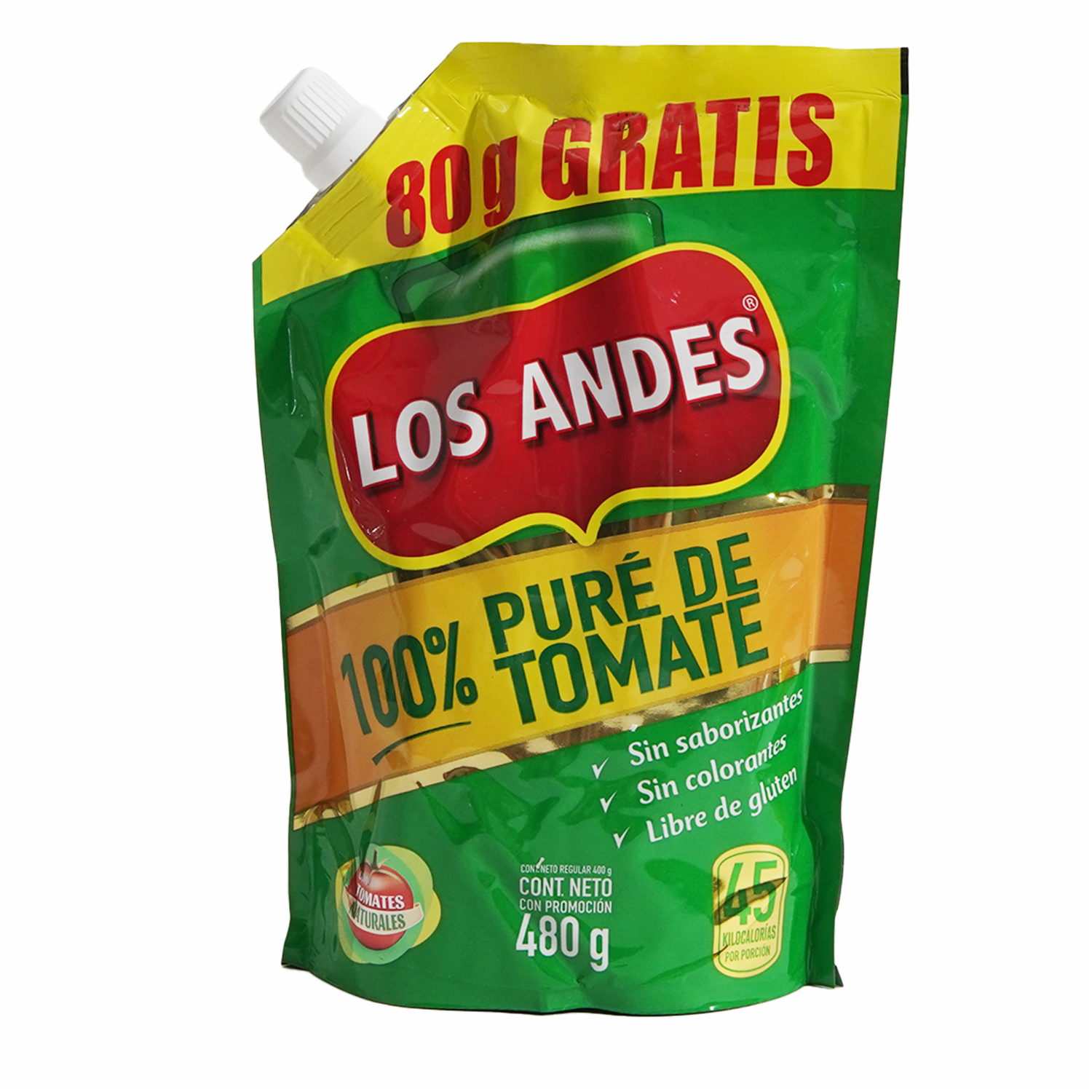 Pure De Tomate Sin Preservantes LOS ANDES 480 G