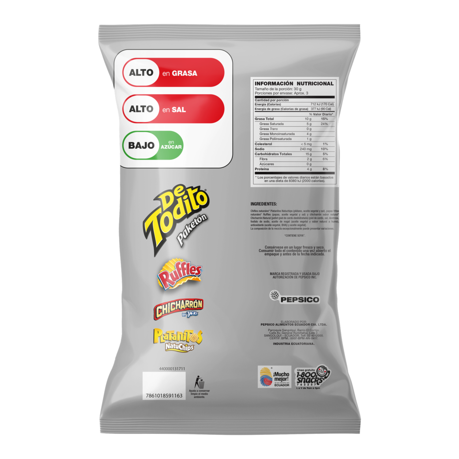 Bocaditos Mix Sabor Natural DE TODITO 98 G