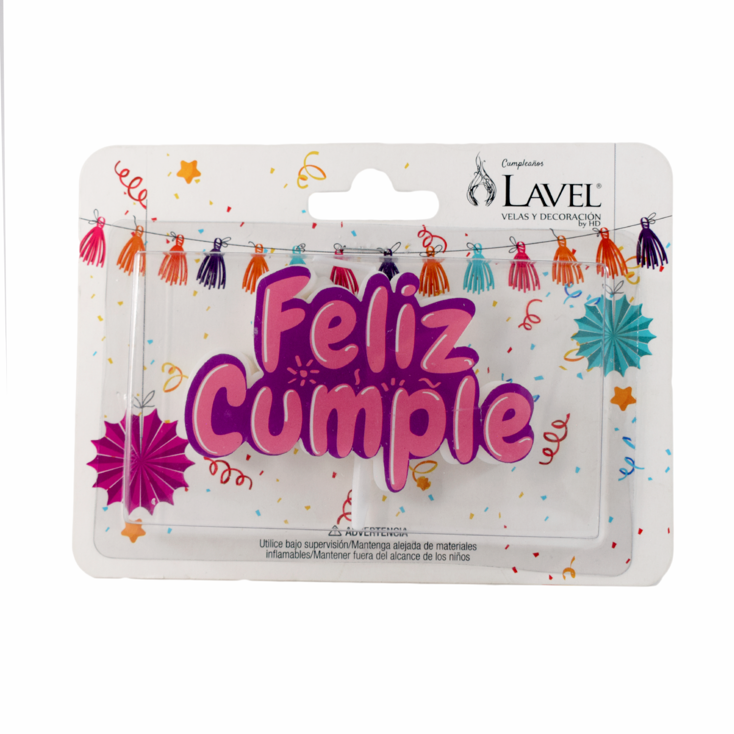 Vela Cumpleaños Feliz Cumple Morado LAVEL 11,2 X 15,3