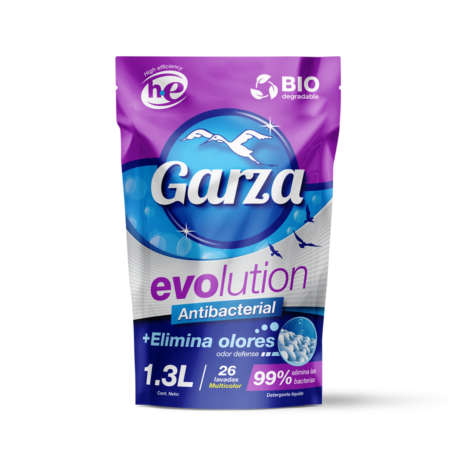 Detergente Líquido Evolution Doy Pack GARZA 1,3 L