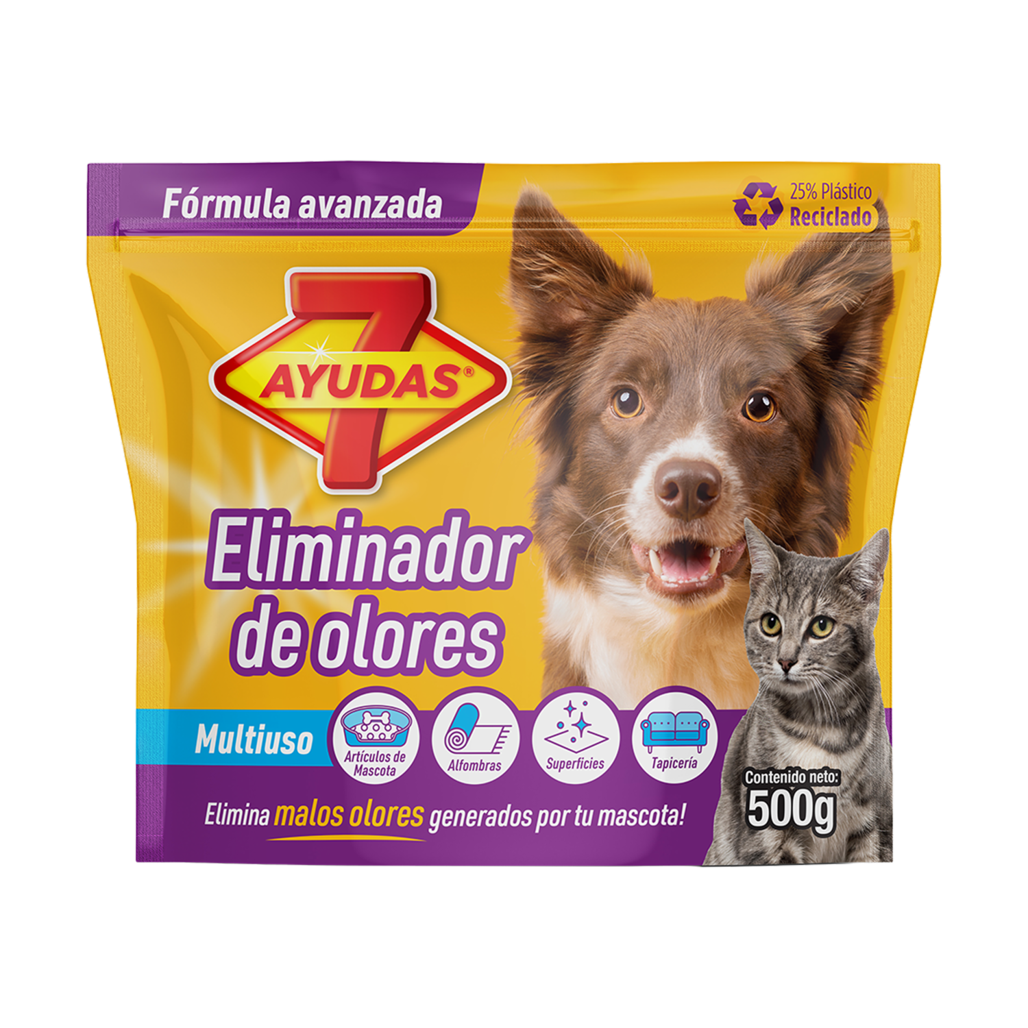 Eliminador De Olores Multiusos Paraa Mascotas 7 AYUDAS 500G