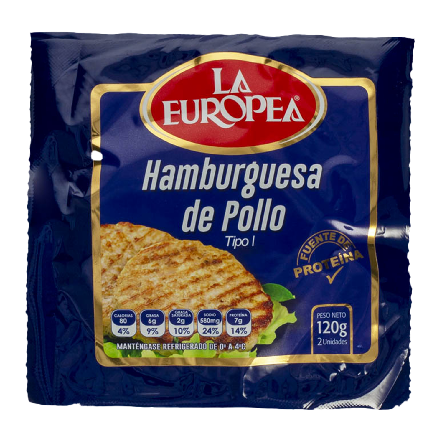 Hamburguesa De Pollo LA EUROPEA 120 G