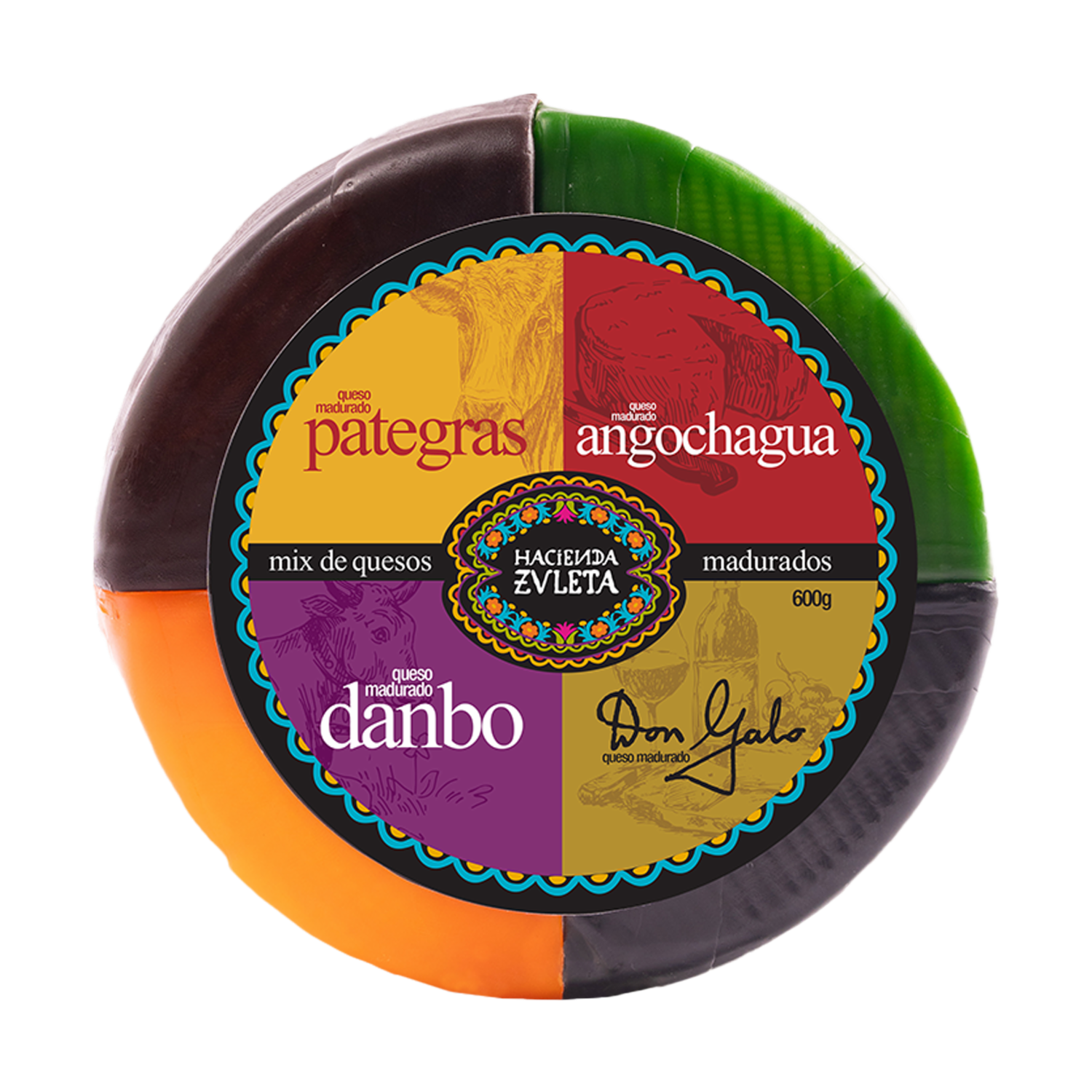 Mix De Quesos Madurados Danbo – Pategras – Angochagua – Don Galo HACIENDA ZULETA 600 G
