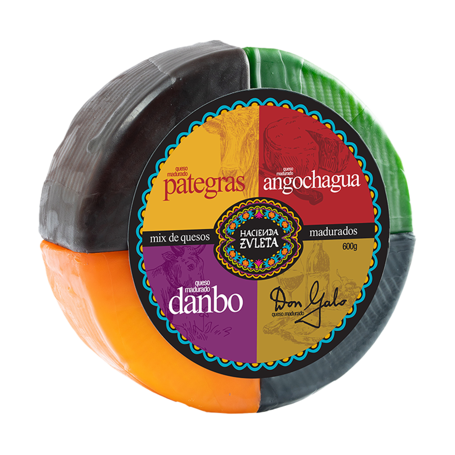 Mix De Quesos Madurados Danbo – Pategras – Angochagua – Don Galo HACIENDA ZULETA 600 G