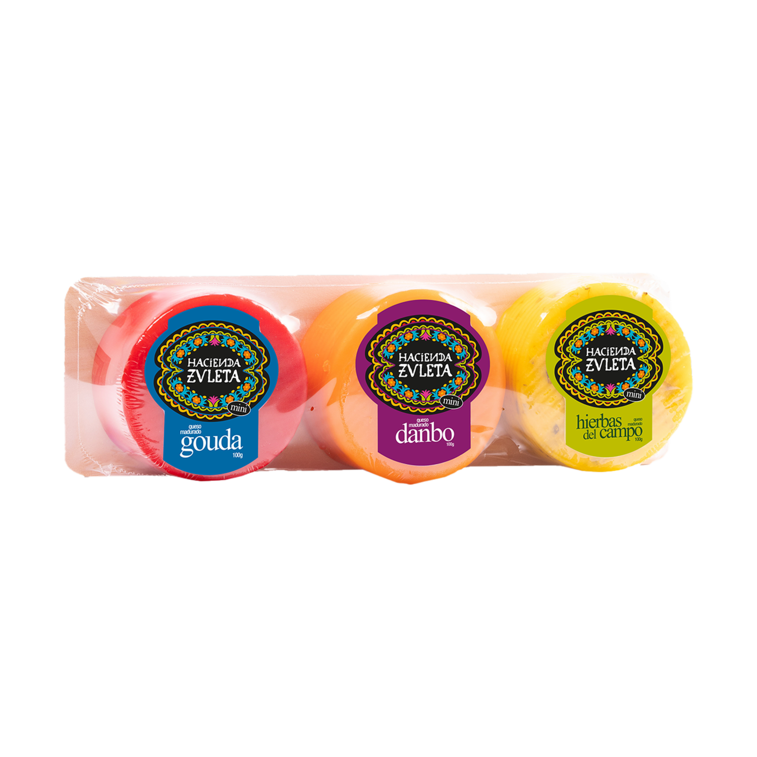 Mix De Quesos Madurados Mini Gouda – Danbo – Hierbas Del Campo HACIENDA ZULETA 300 G