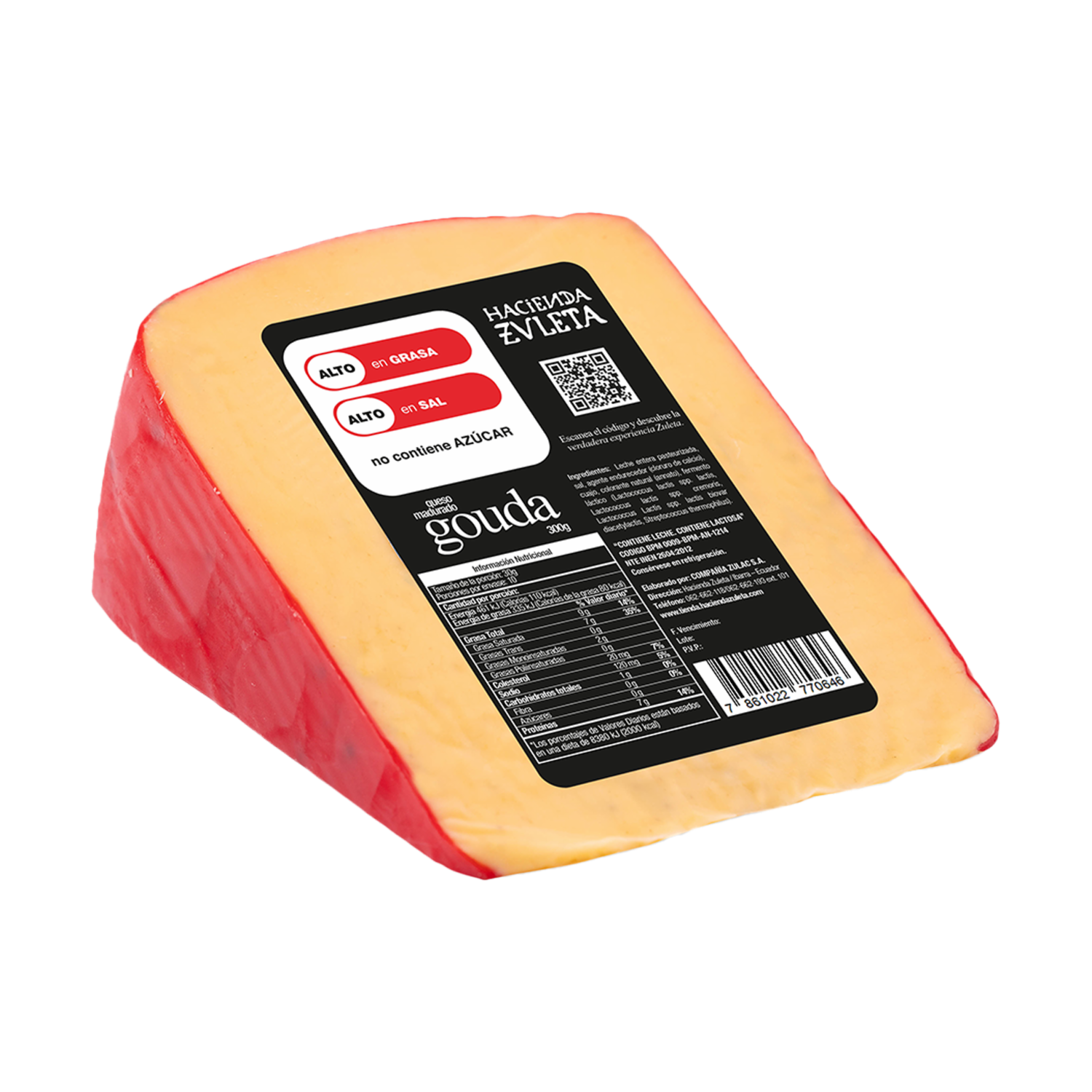 Queso Semiduro Gouda HACIENDA ZULETA 300 G
