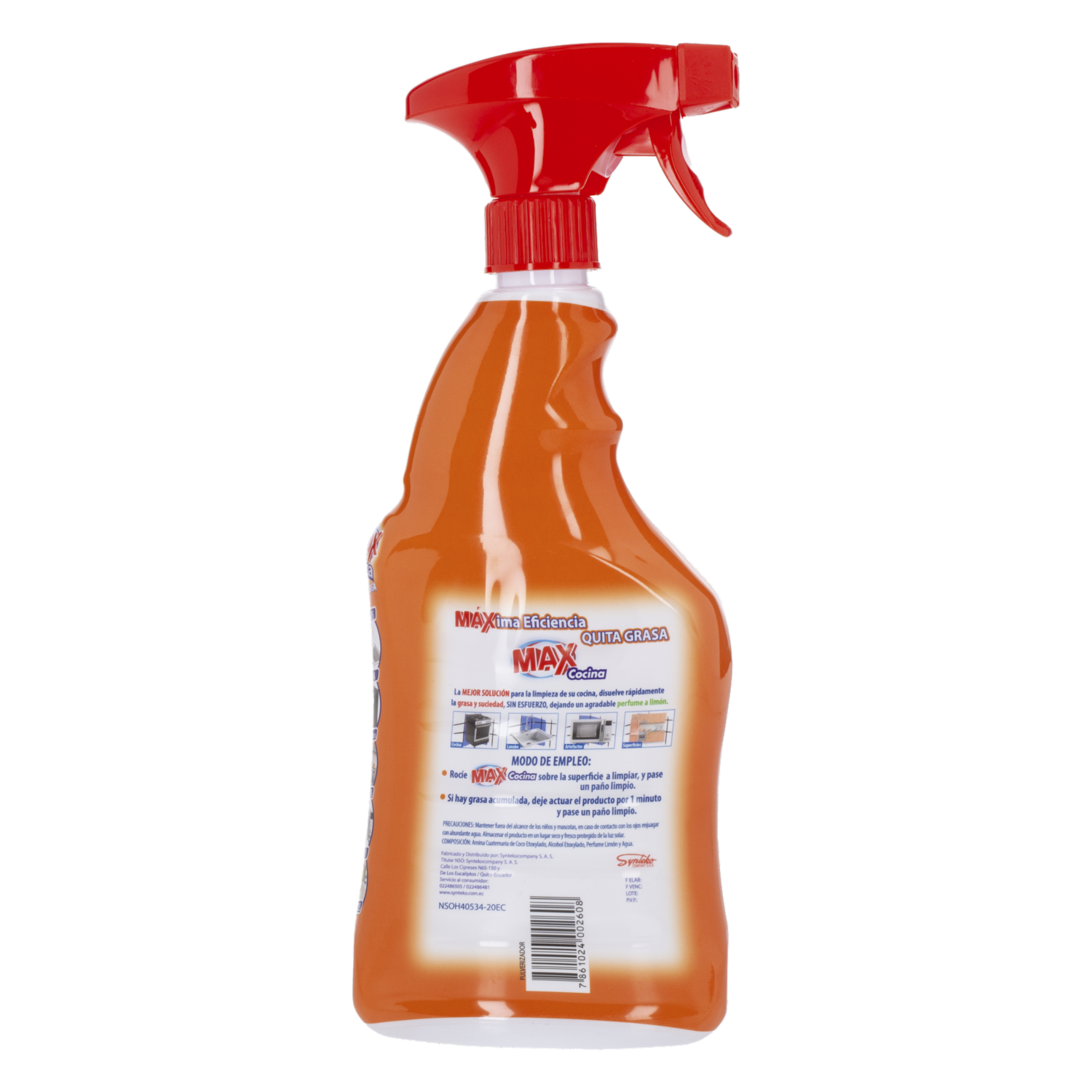Limpiador Quita Grasa De Cocina Aroma Limón MAX Spray 600 Ml