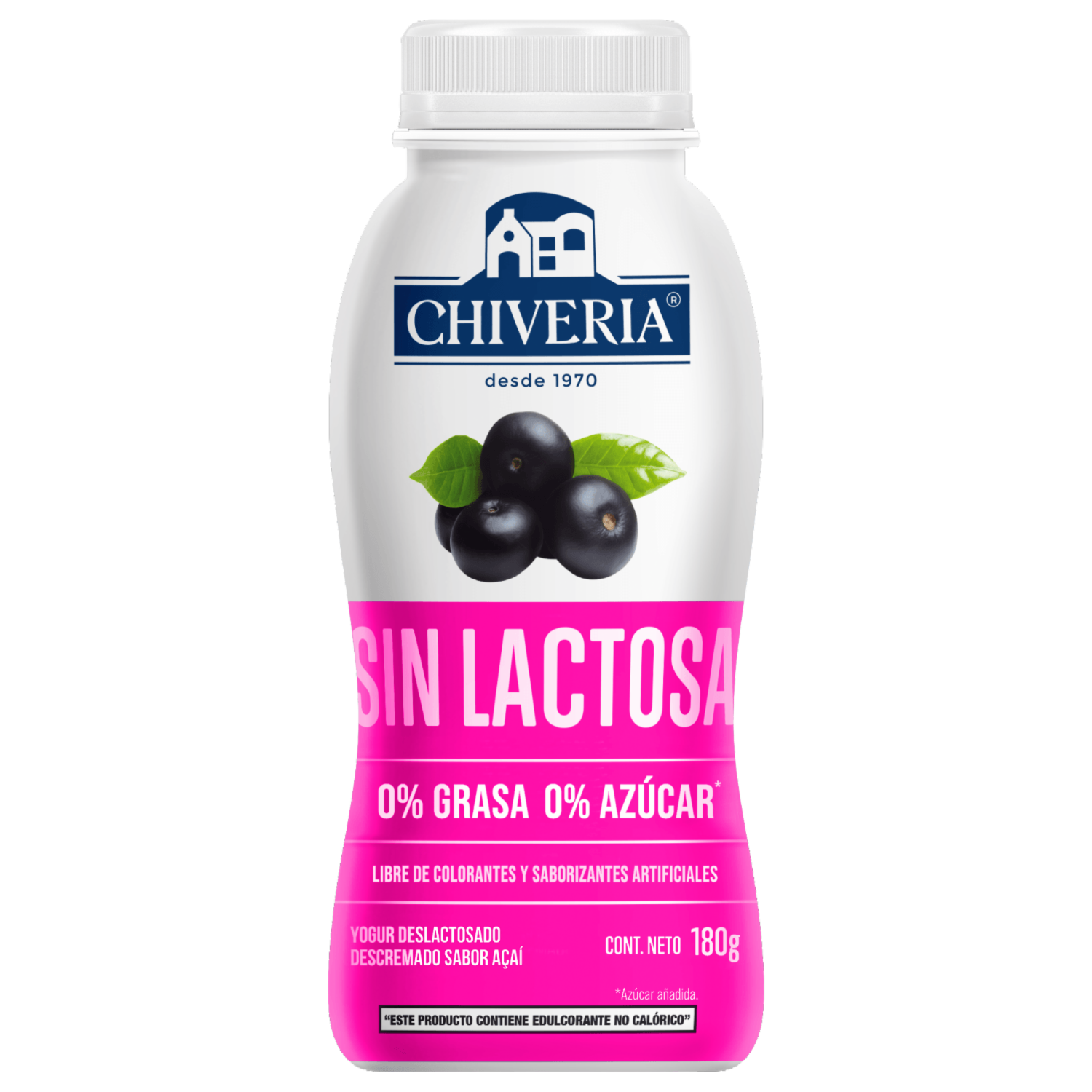 Yogur Deslactosado Descremado Sabor A Acai CHIVERIA 180 G