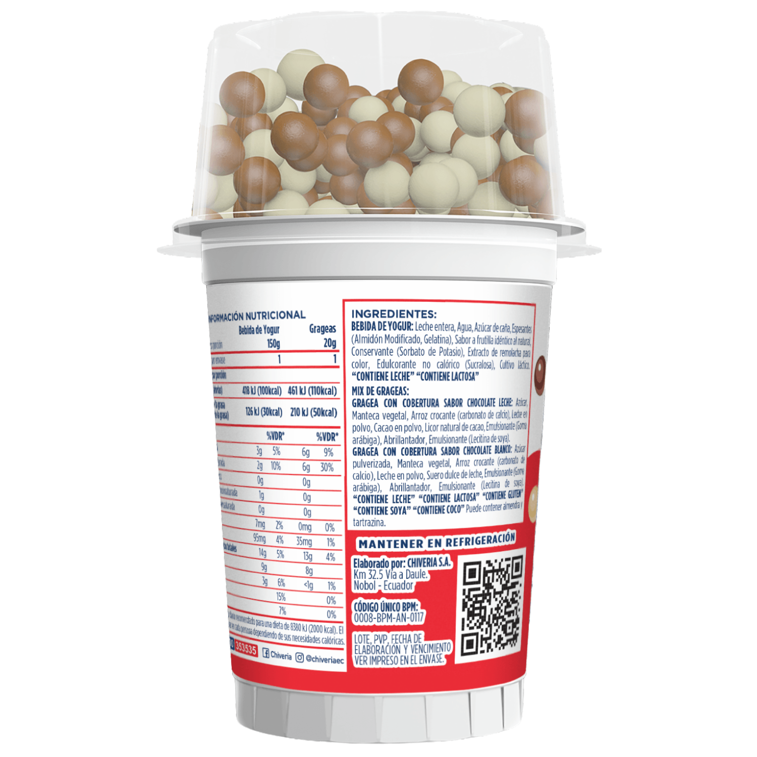 Yogur Cuchareable Frutilla Y Bolitas De Chocolate Juguete Sorpresa CHIVERIA 170 G