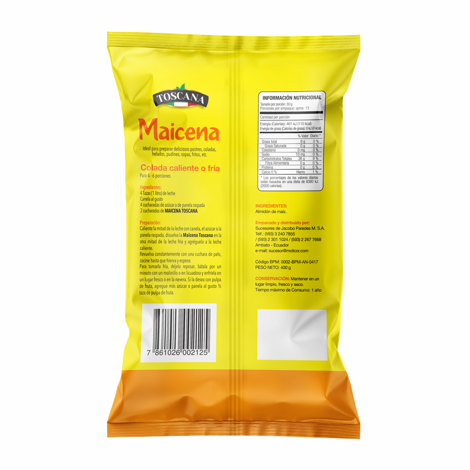 Maicena Empacada TOSCANA 400 G