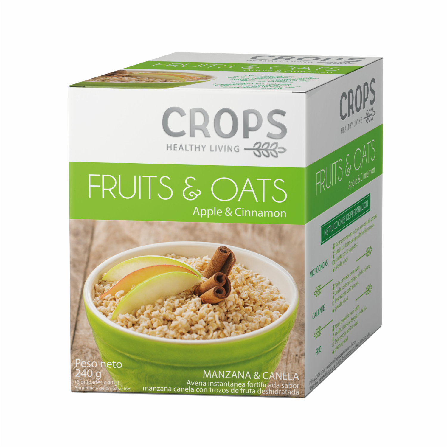 Avena Instantánea De Manzana Y Canela CROPS 240 G