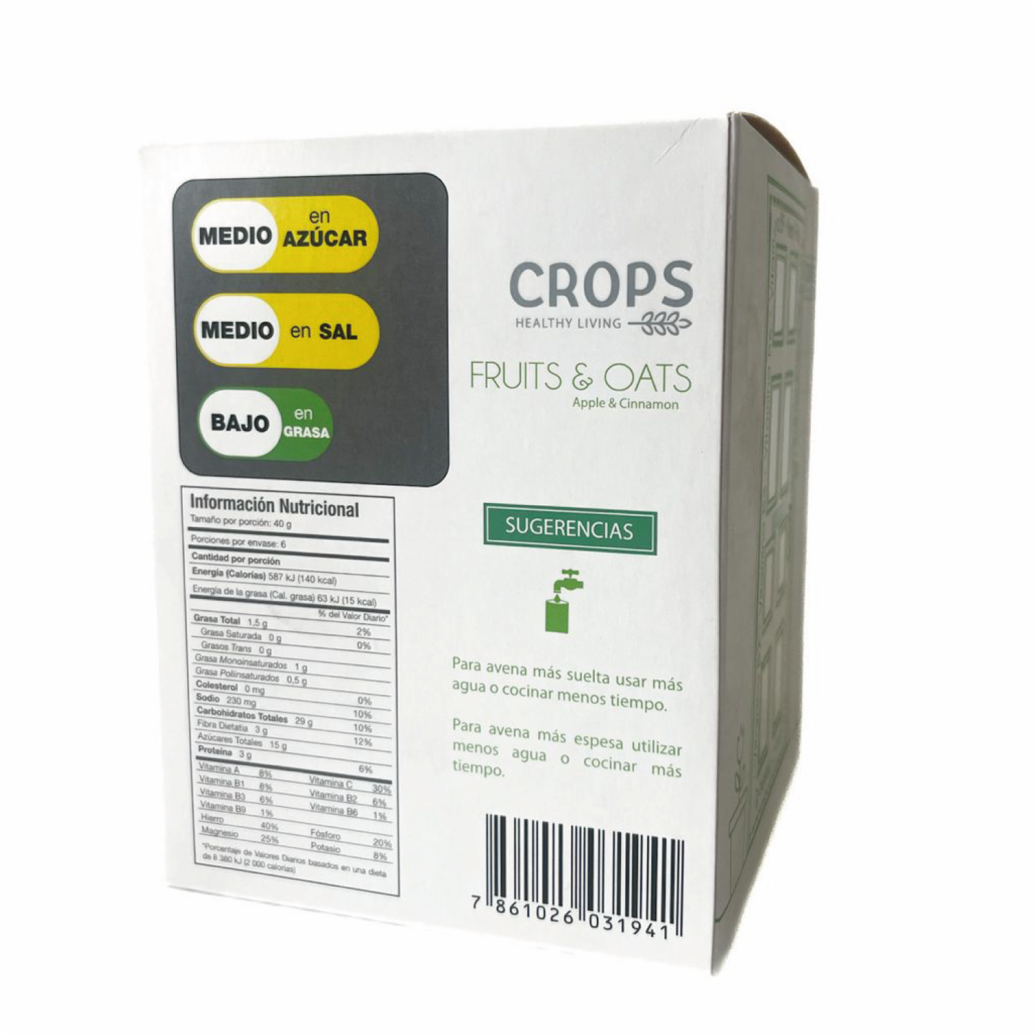 Avena Instantánea De Manzana Y Canela CROPS 240 G