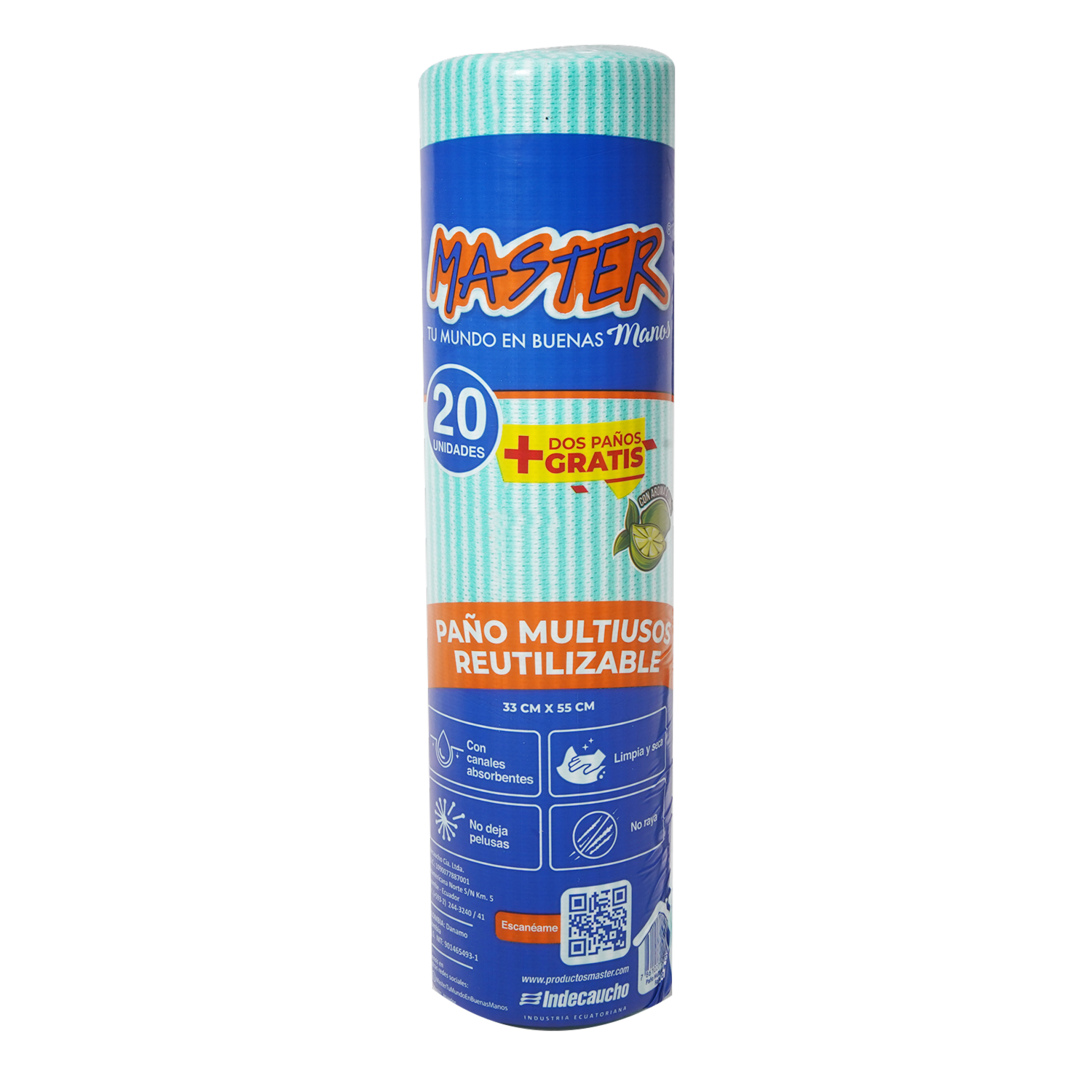 Paño Rollo Multiusos Limón MASTER 1 X 20 Unidades