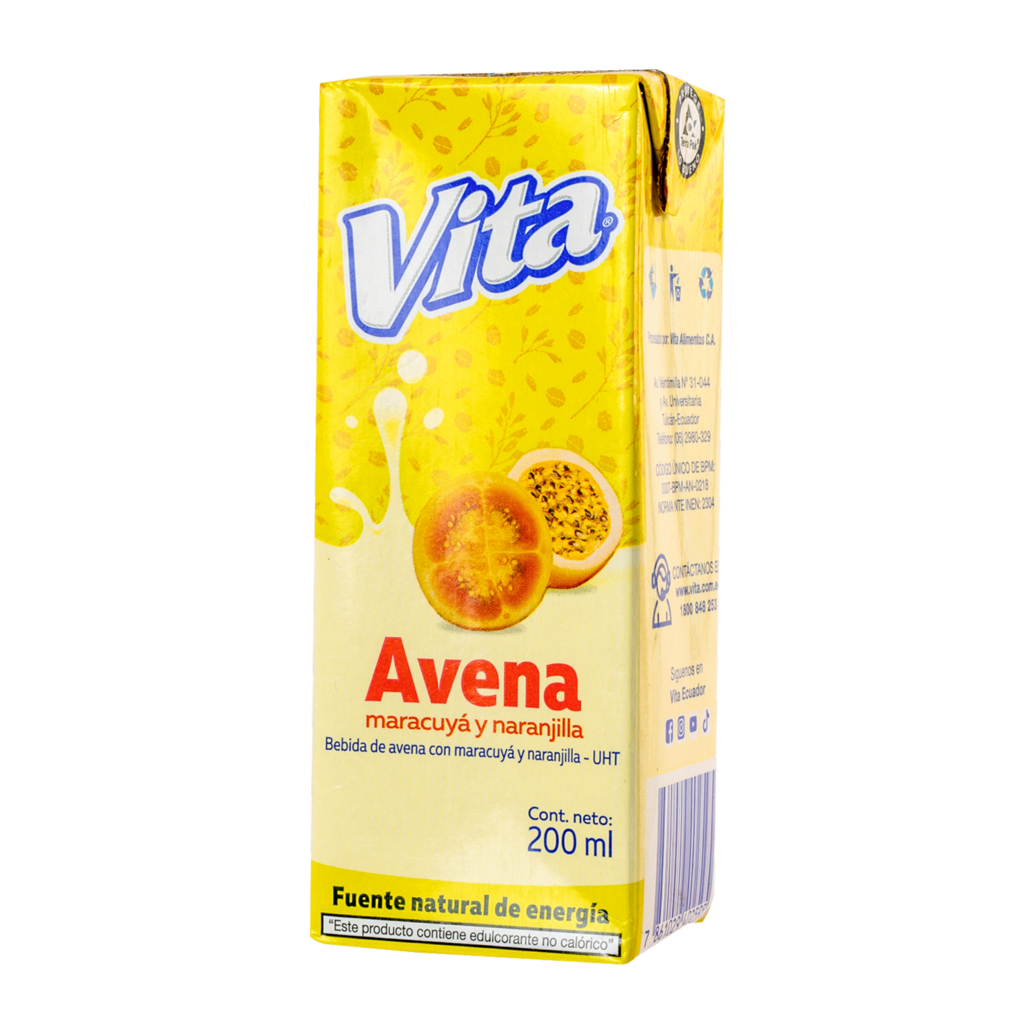 Bebida De Avena De Maracuyá Y Naranjilla VITA 200 Ml