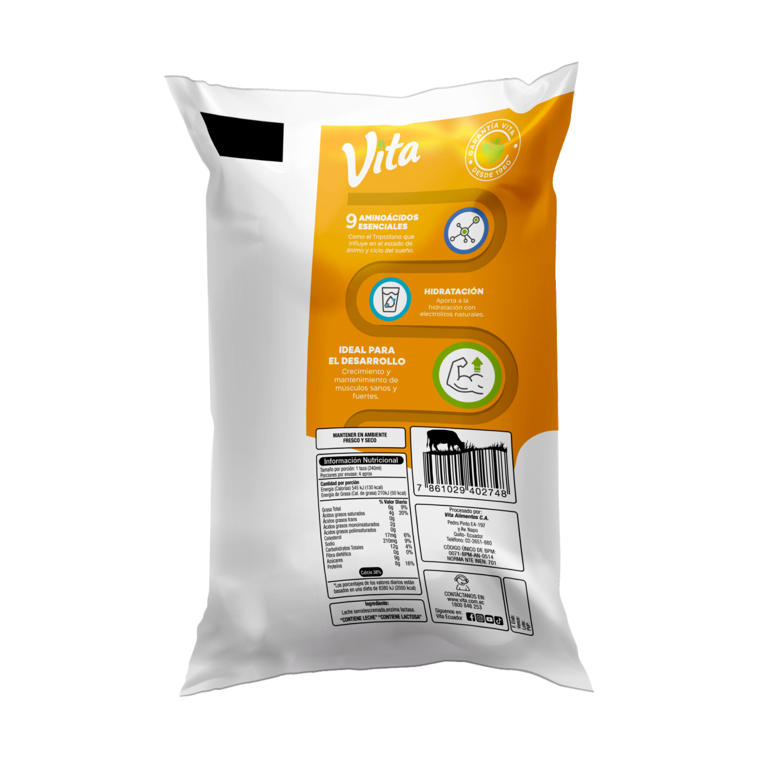 Vita Leche Deslactosada Funda VITA 900 Ml