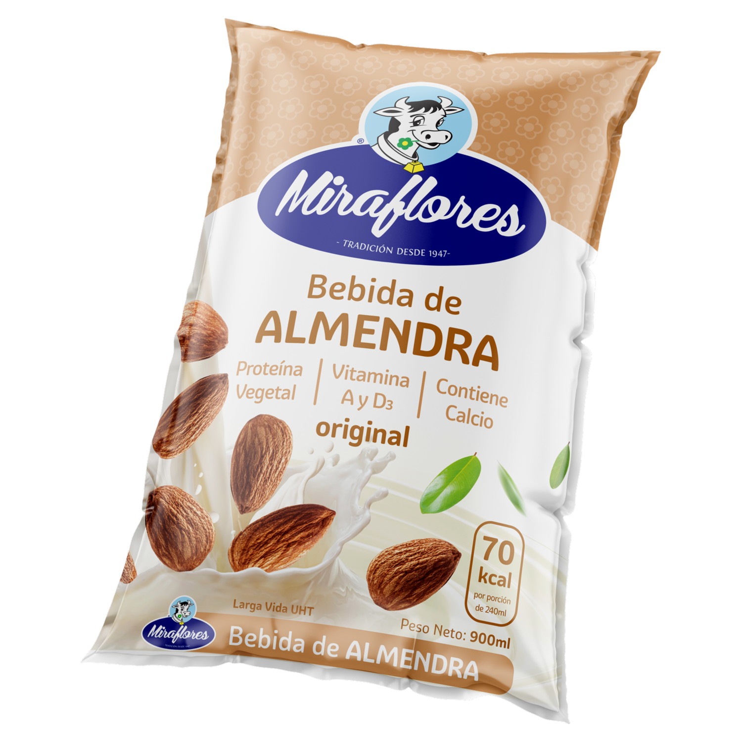 Bebida De Almendras Proteína Vegetal Original MIRAFLORES 900 Ml