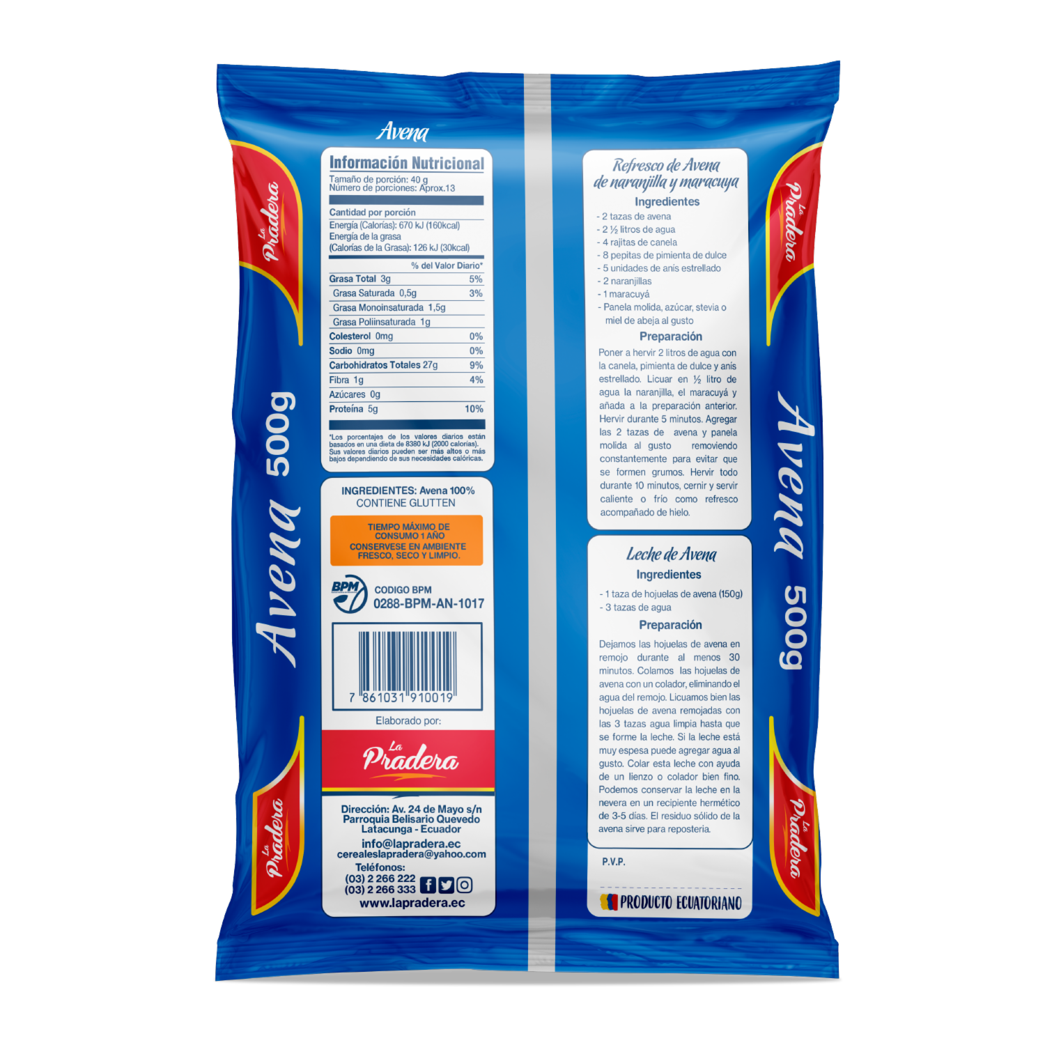 Avena En Hojuelas LA PRADERA 500 G