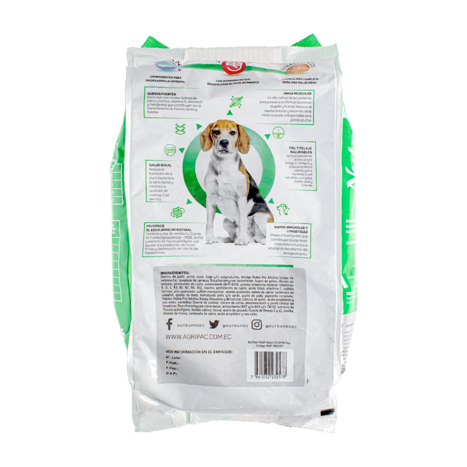 Alimento Para Perros Adultos Raza Pequeña Mediana NUTRAPRO 2 Kg