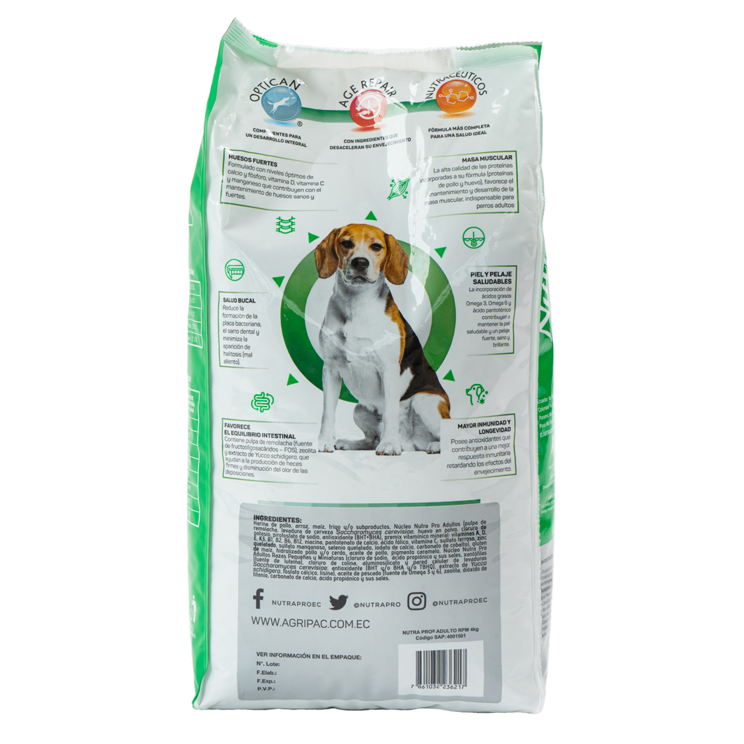 Alimento Para Perros Adultos Raza Pequeña Y Mediana NUTRAPRO 4 Kg