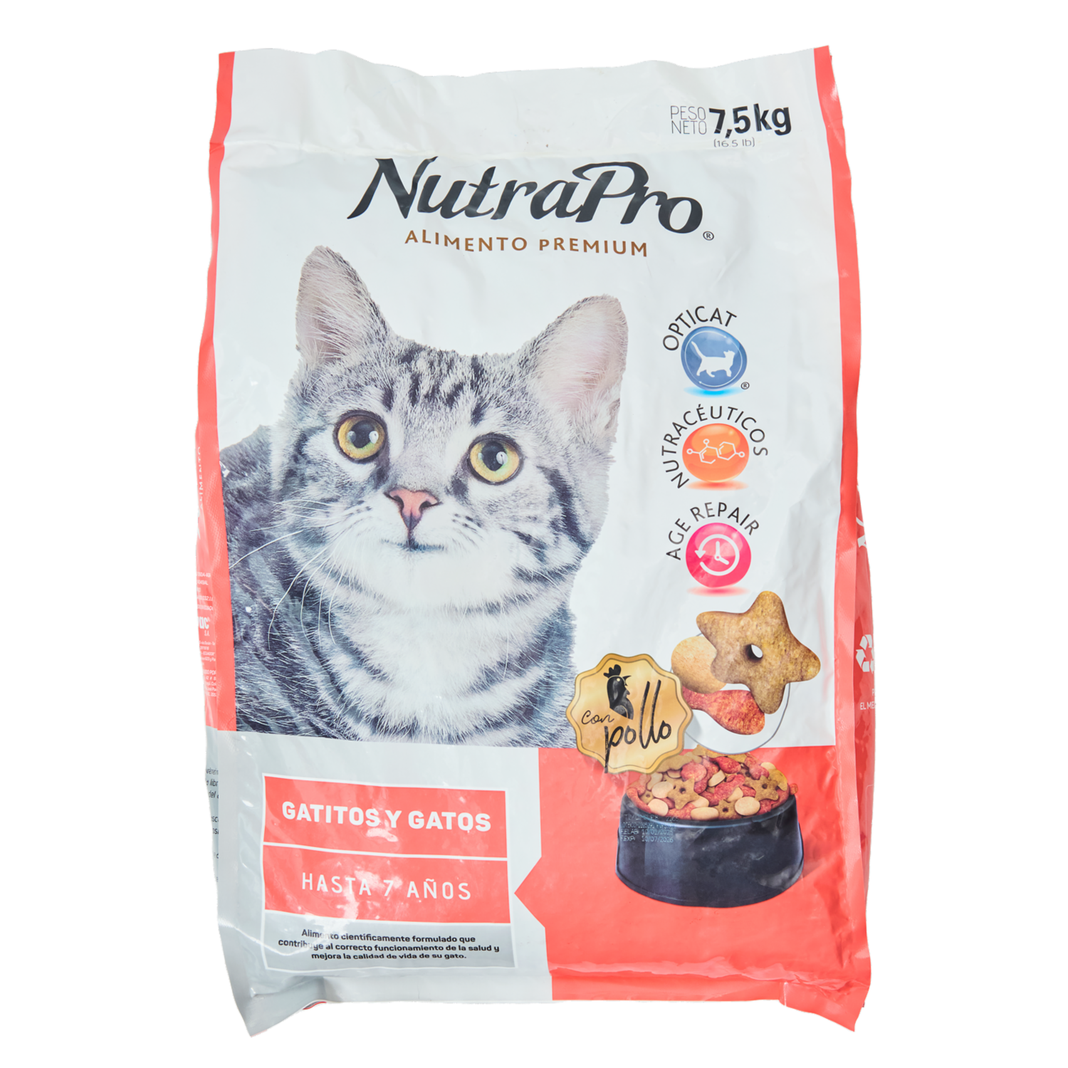Alimento Para Gatitos Adultos NUTRAPRO 7,5 Kg