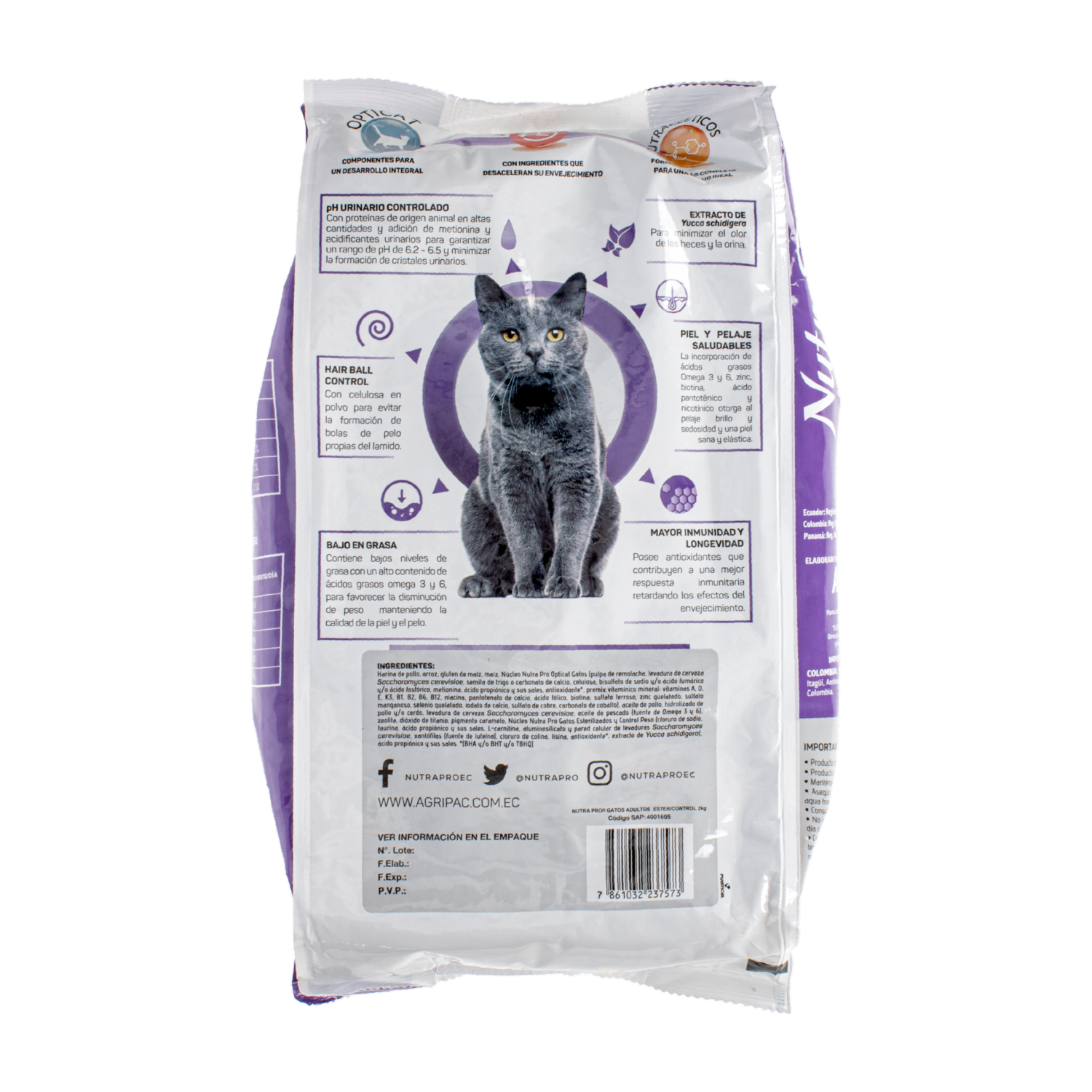 Alimento Para Gatos Esterilizados Y Control De Peso NUTRAPRO 2 Kg