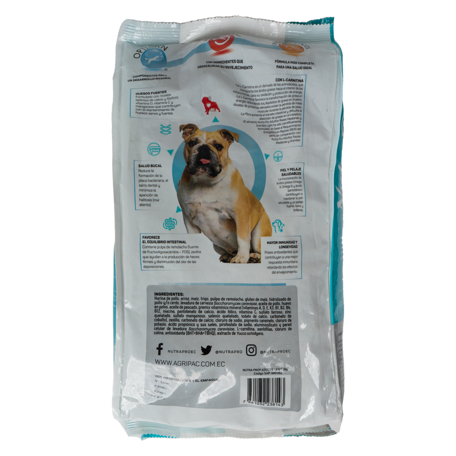Alimento Para Perros Adultos Light NUTRAPRO 2 Kg