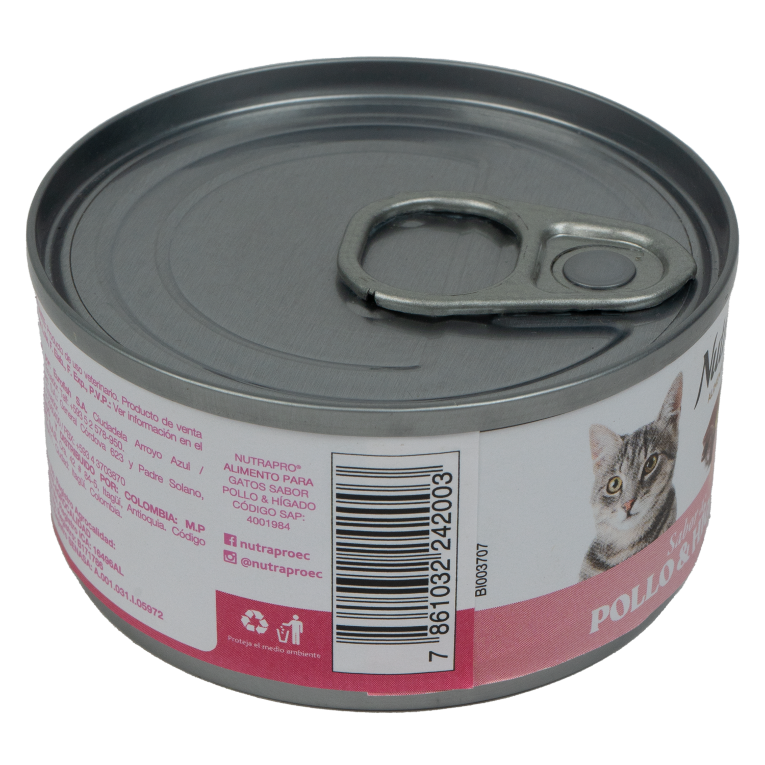 Alimento Para Gatos Sabor A Pollo E Hígado En Lata NUTRAPRO 85 G