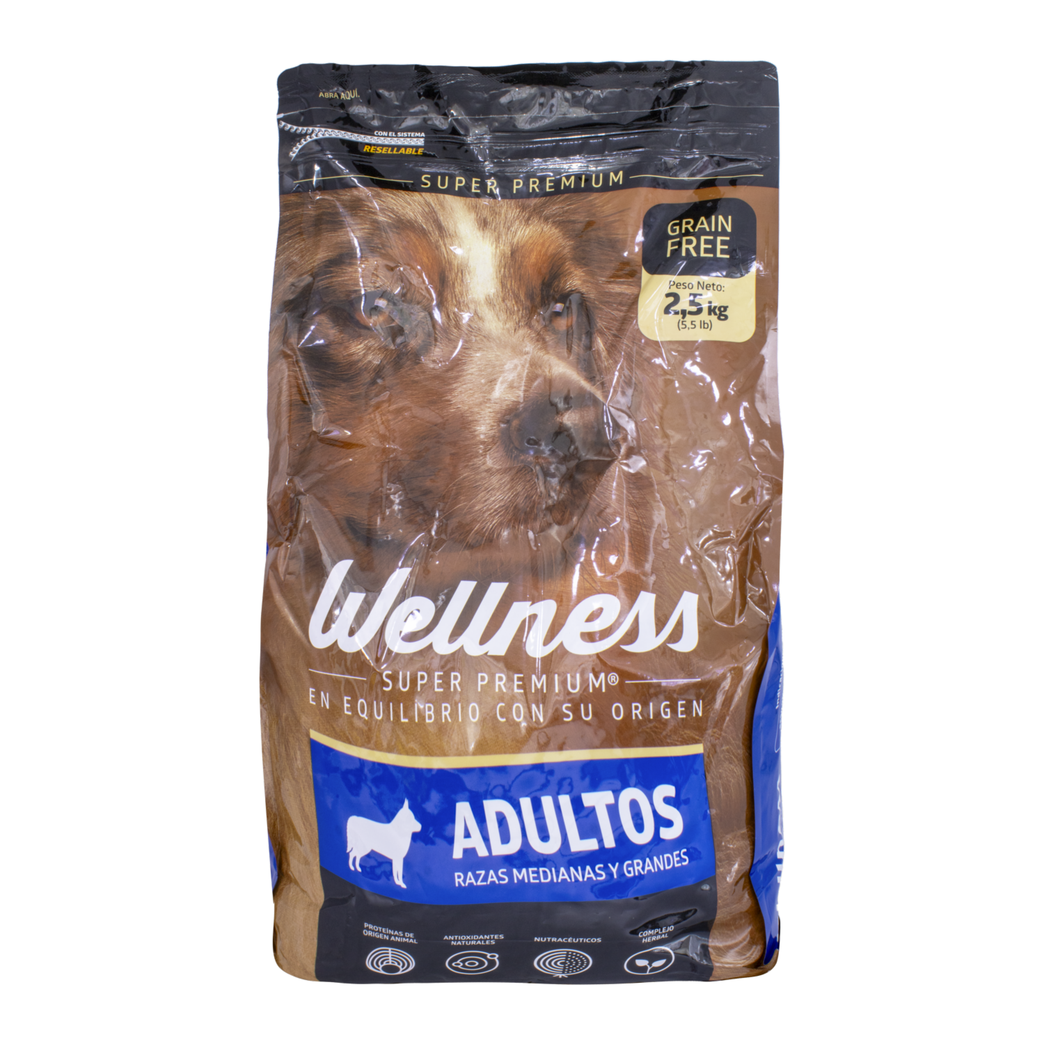 Alimento Para Perros Super Premium Adultos Razas Medianas y Grandes WELLNESS 2500 G