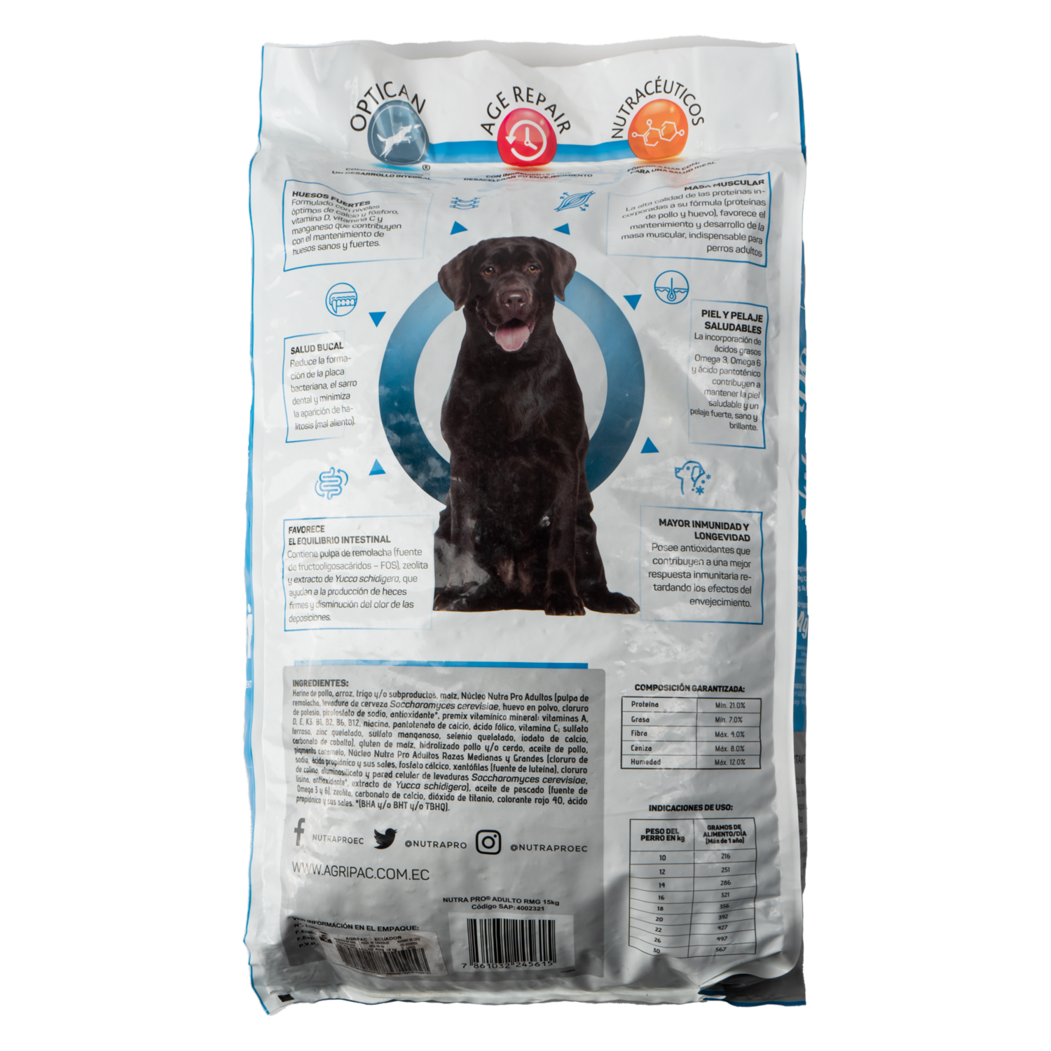 Alimento Para Perros Adultos NUTRAPRO 15 Kg