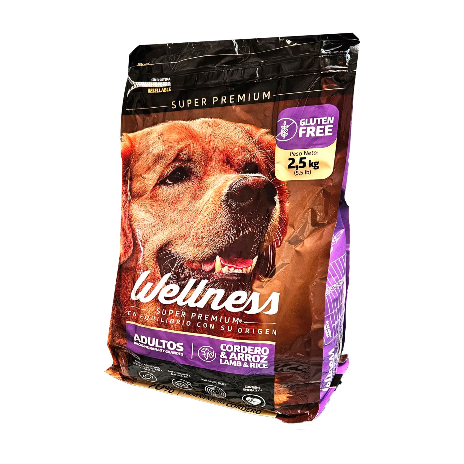 Alimento Para Perros Super Premiun Con Cordero Y Arroz Rmg WELLNESS 2500 G