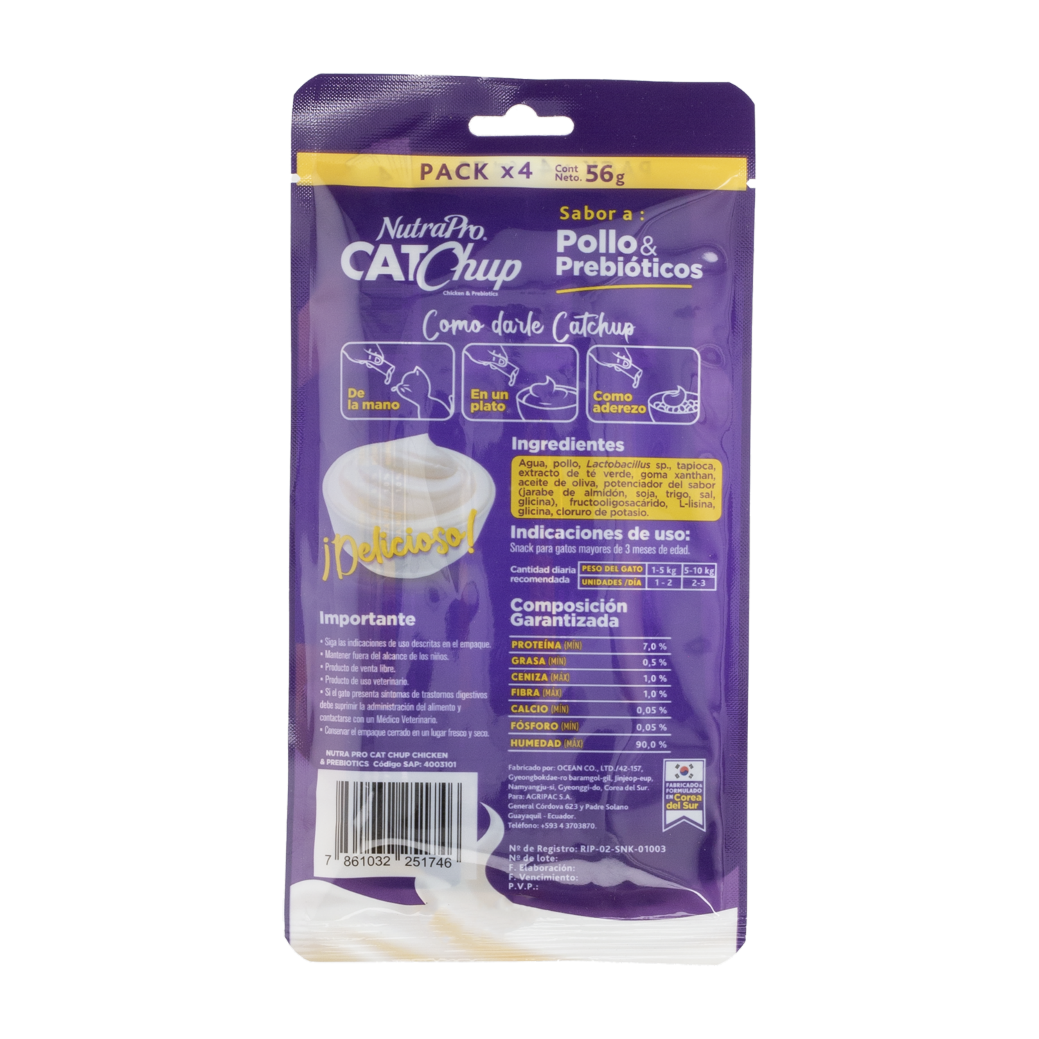 Alimento Para Gatos Sabor A Pollo Con Prebióticos NUTRAPRO 56 G