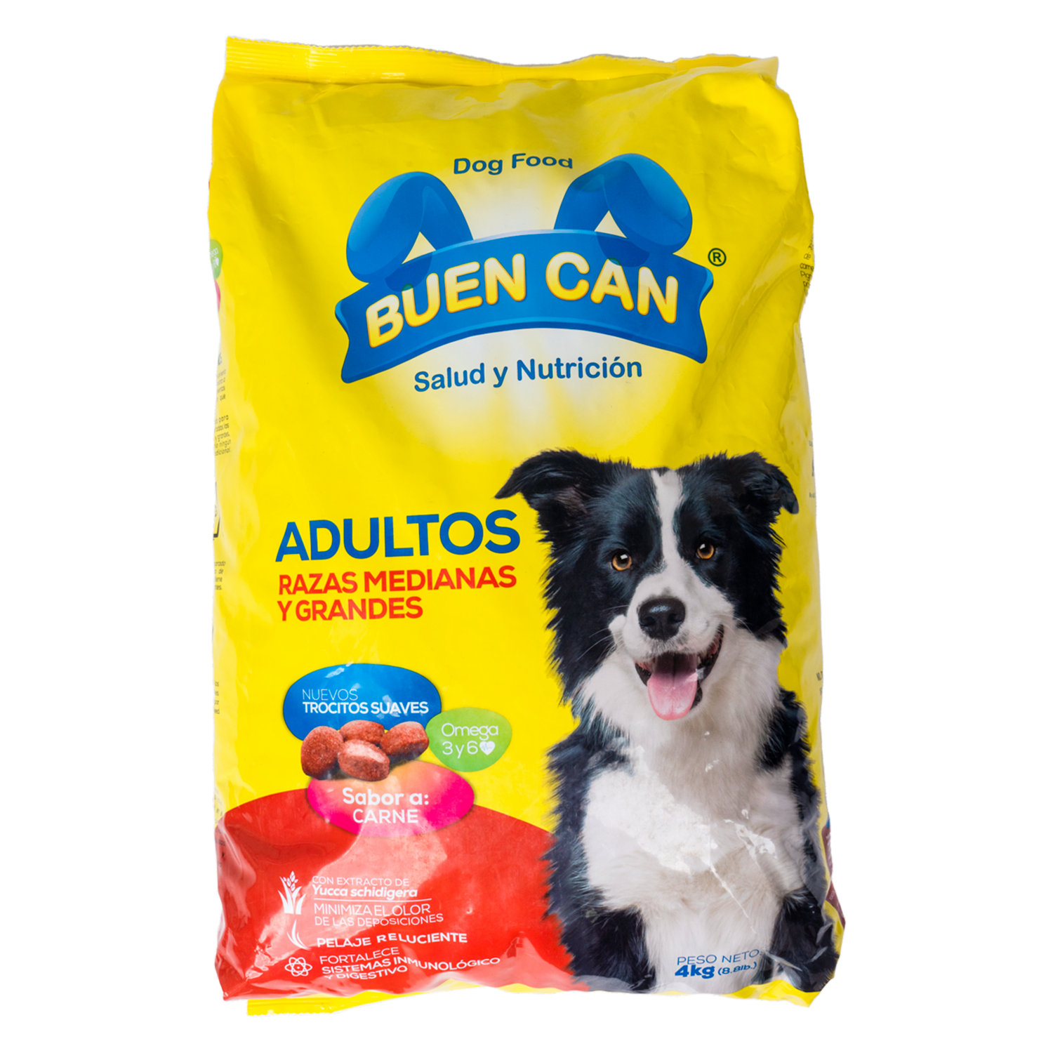 Alimento Para Perros Adulto Raza Mediana Grande Sabor A Carne BUEN CAN 4 Kg