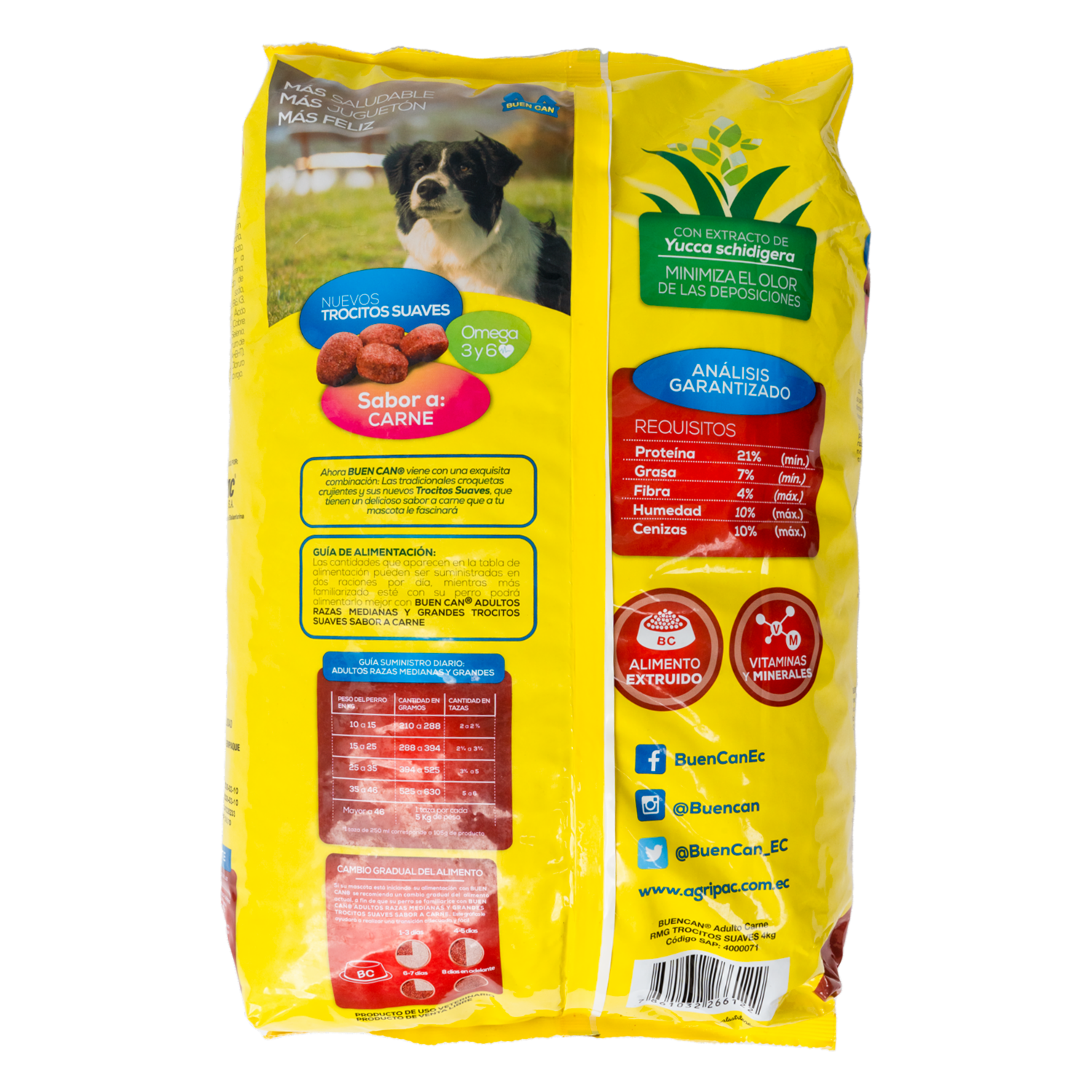 Alimento Para Perros Adulto Raza Mediana Grande Sabor A Carne BUEN CAN 4 Kg