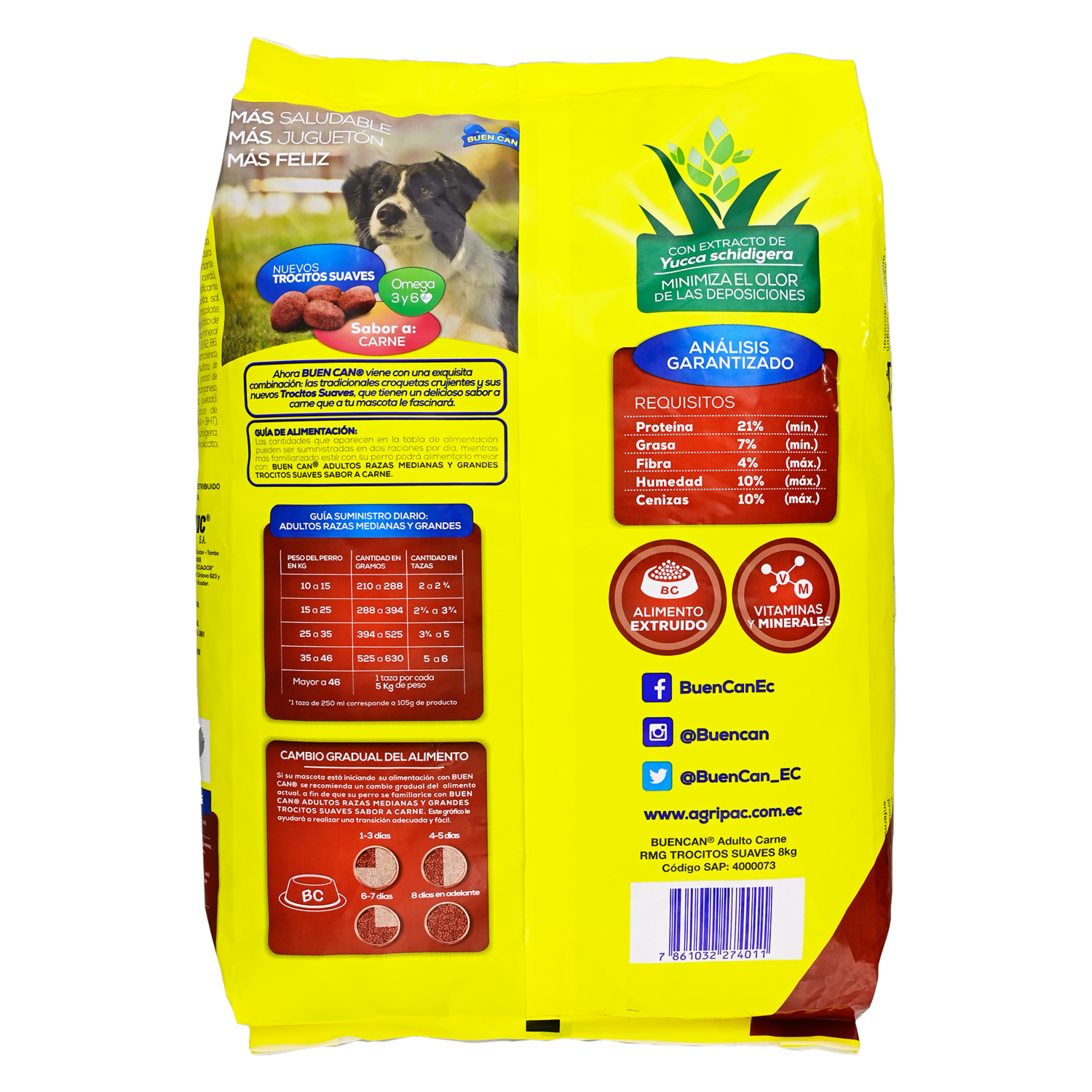 Alimento Para Perros Adulto Raza Mediana Grande Sabor A Carne BUEN CAN 8 Kg