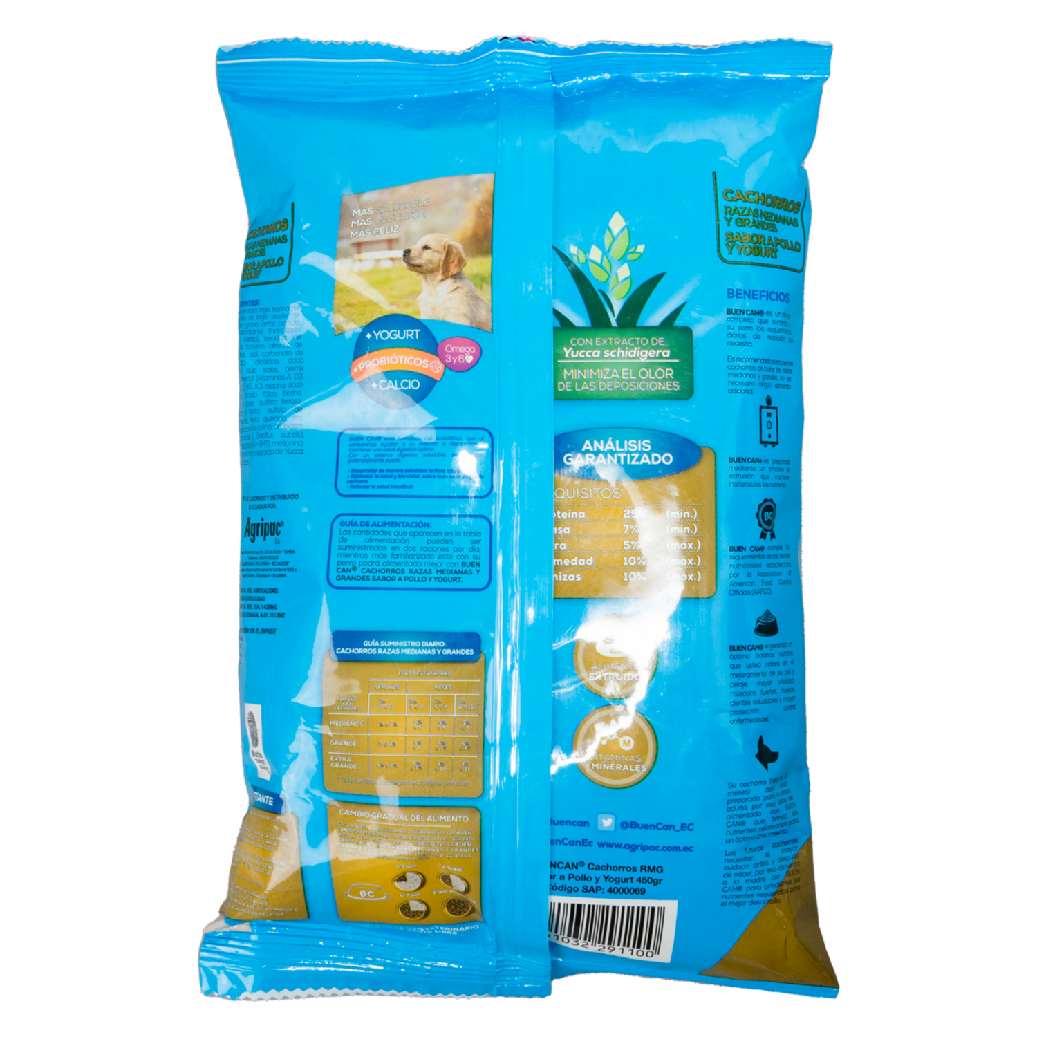 Alimento Para Perros Cachorros Sabor A Pollo Con Yogurt BUEN CAN 450 G