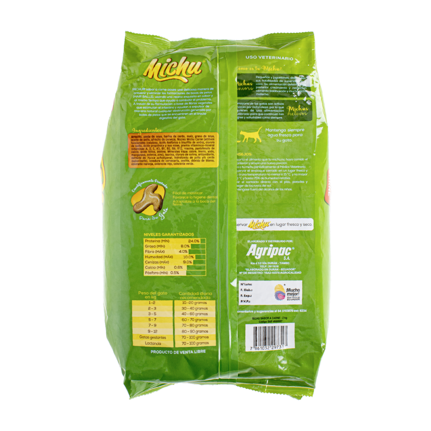 Alimento Para Gatos Sabor A Carne MICHU 2000 G