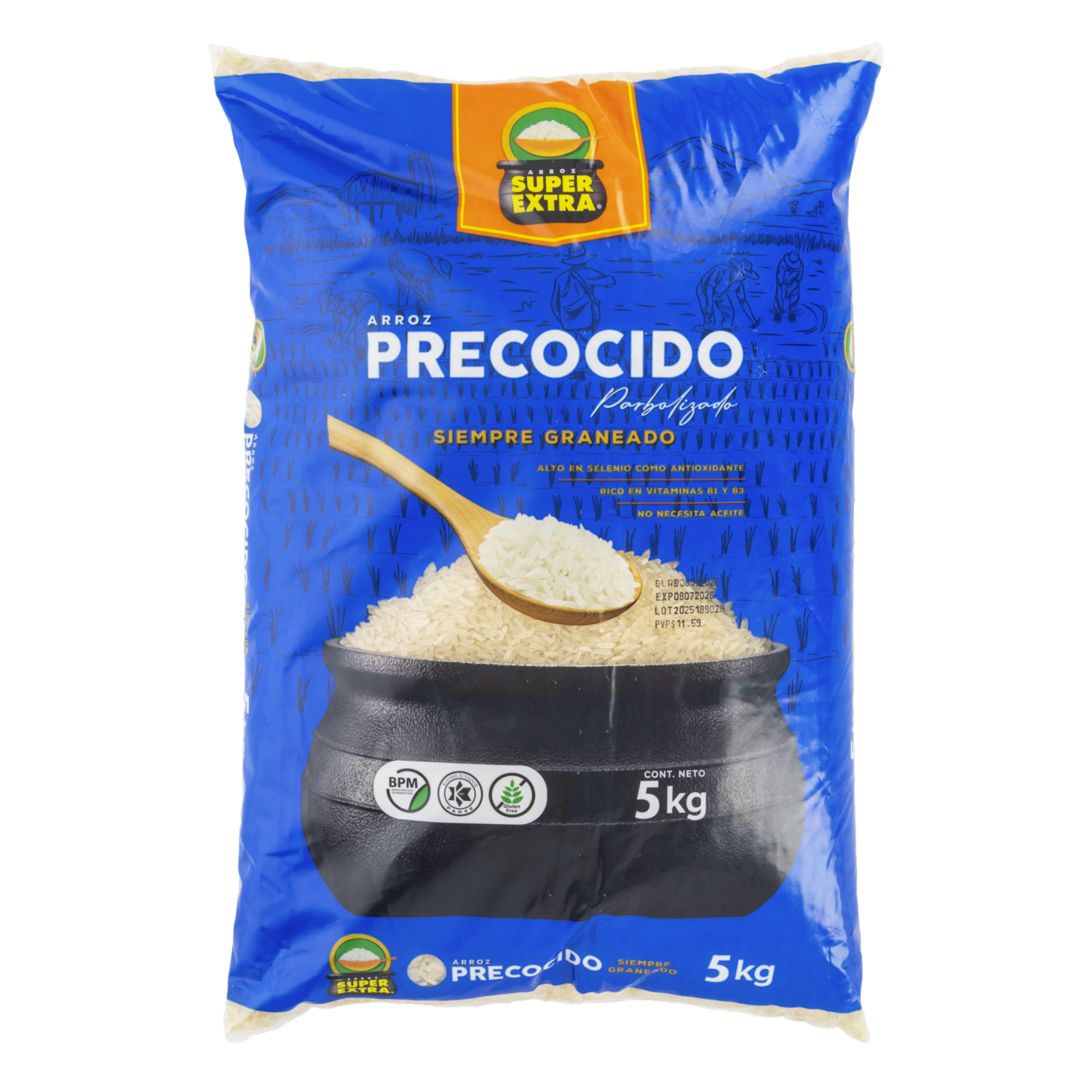 Arroz Precocido Sin Gluten SUPER EXTRA 5000 g