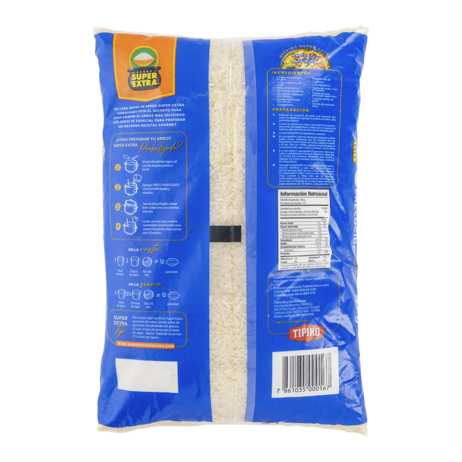 Arroz Precocido Sin Gluten SUPER EXTRA 5000 g